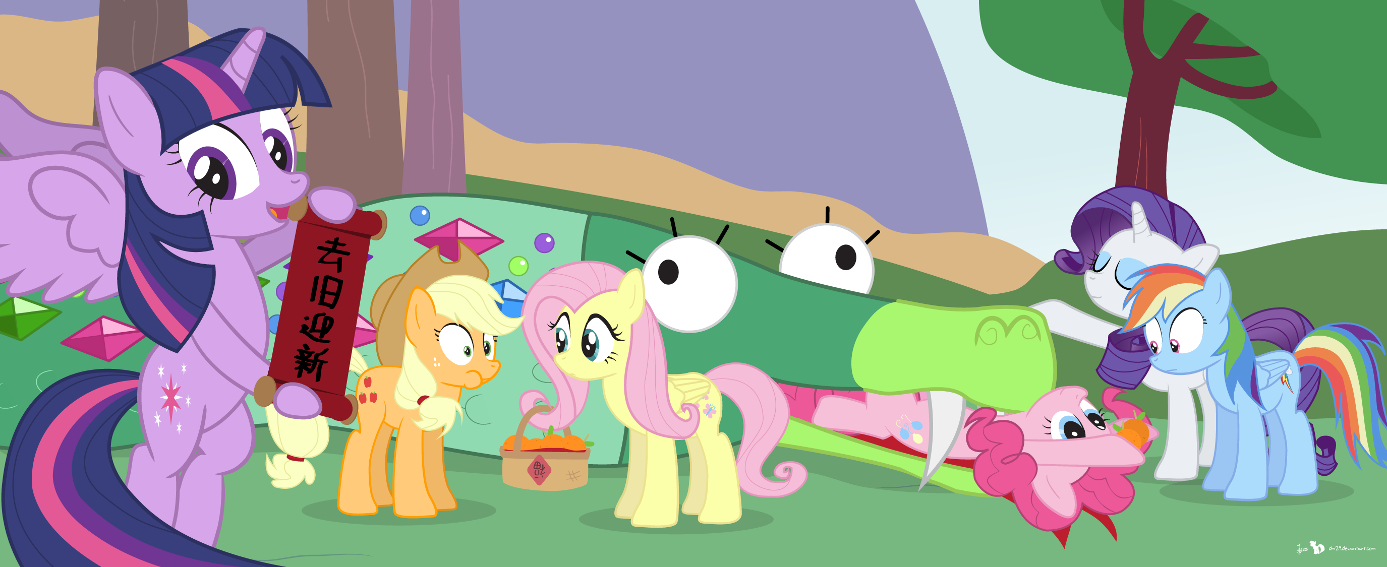 Applejack My Little Pony Fluttershy My Little Pony Pinkie Pie Rainbow Dash Rarity My Little Pony Twi 2750x1125