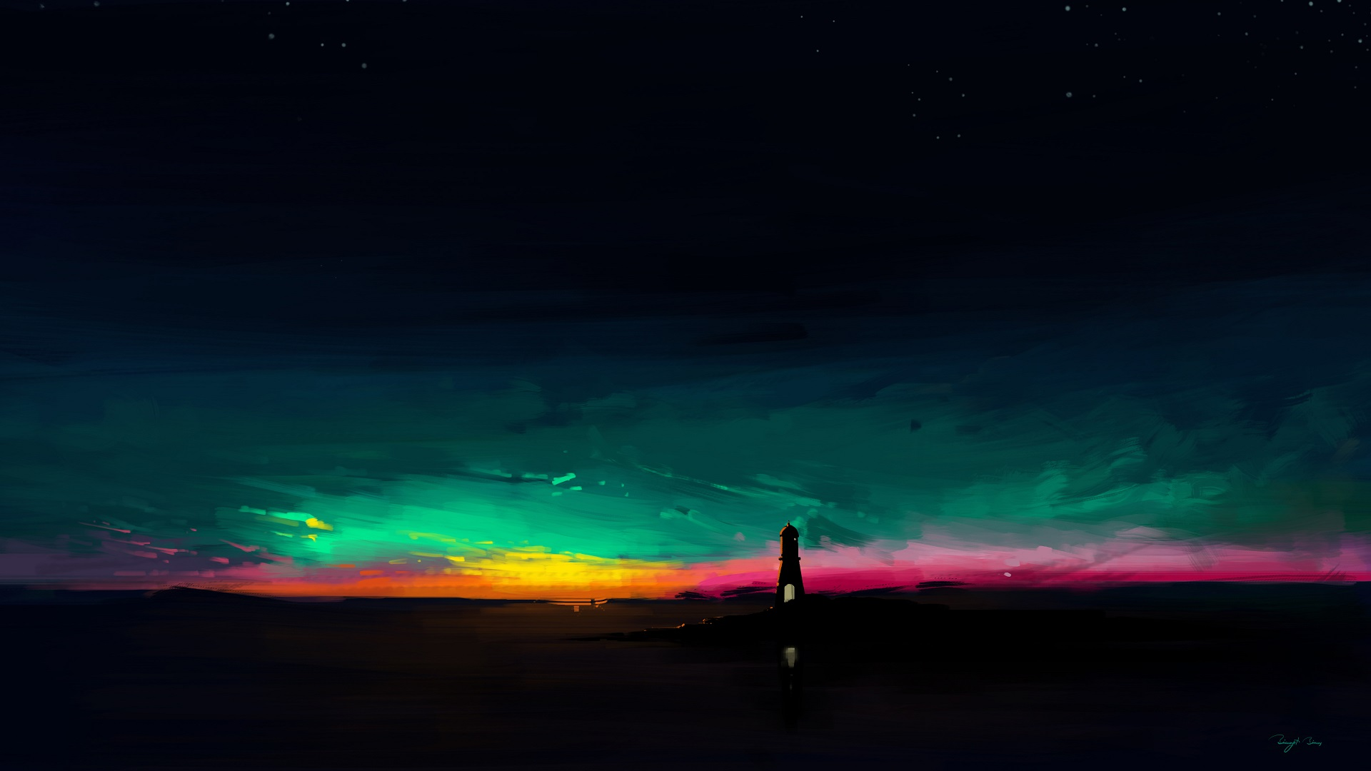 Sky Night Landscape 1920x1080