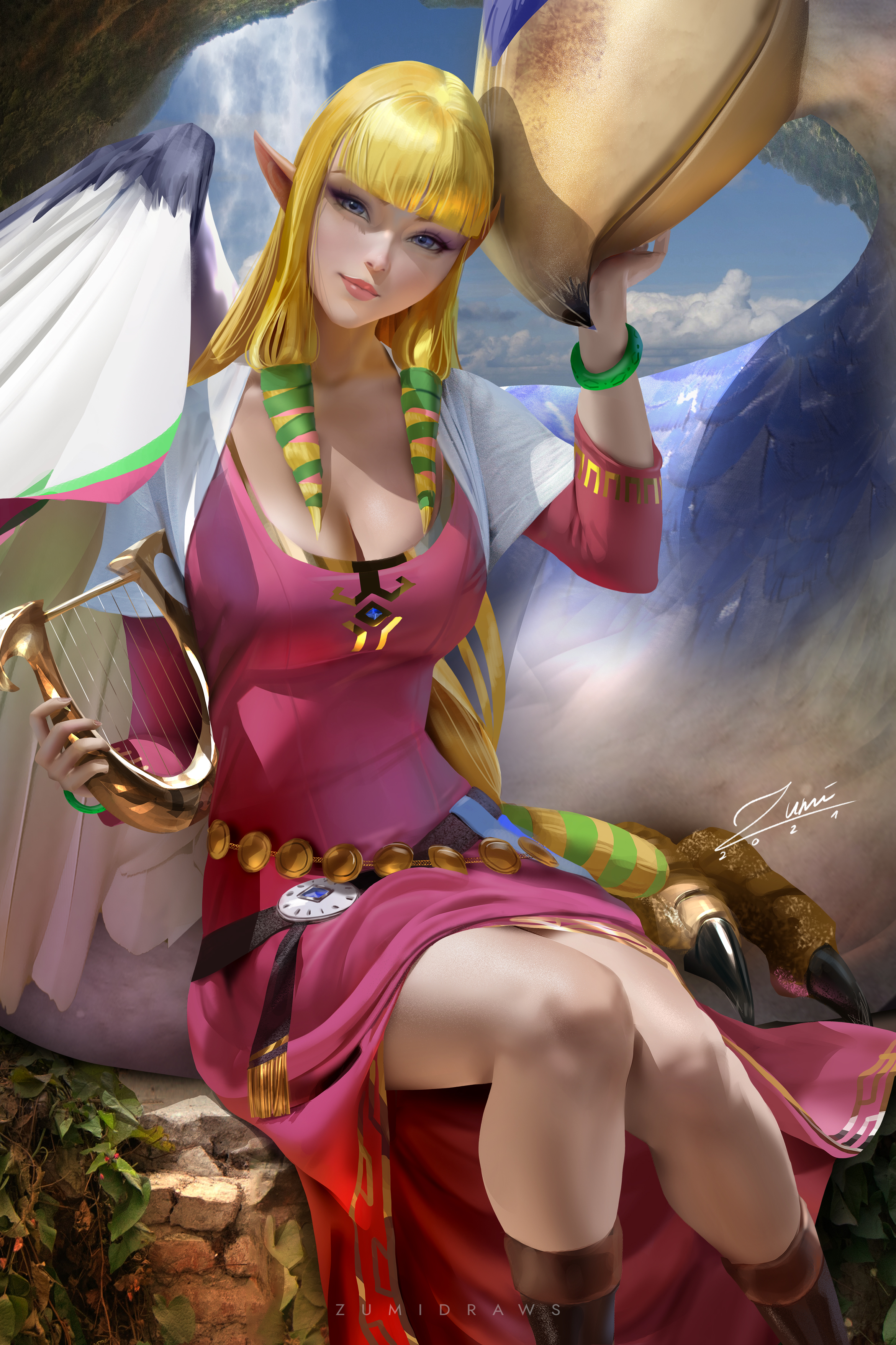Princess Zelda Zelda The Legend Of Zelda Nintendo Video Games Video Game Girls Elven Elves Pointed E 2339x3508