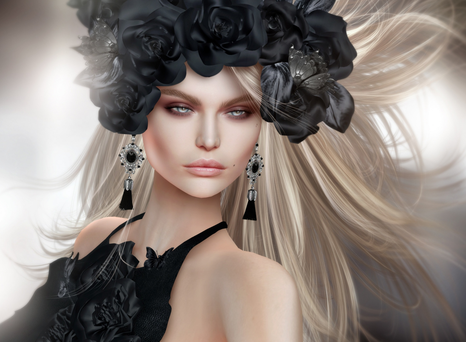 Black Rose Blonde Wreath 1920x1408