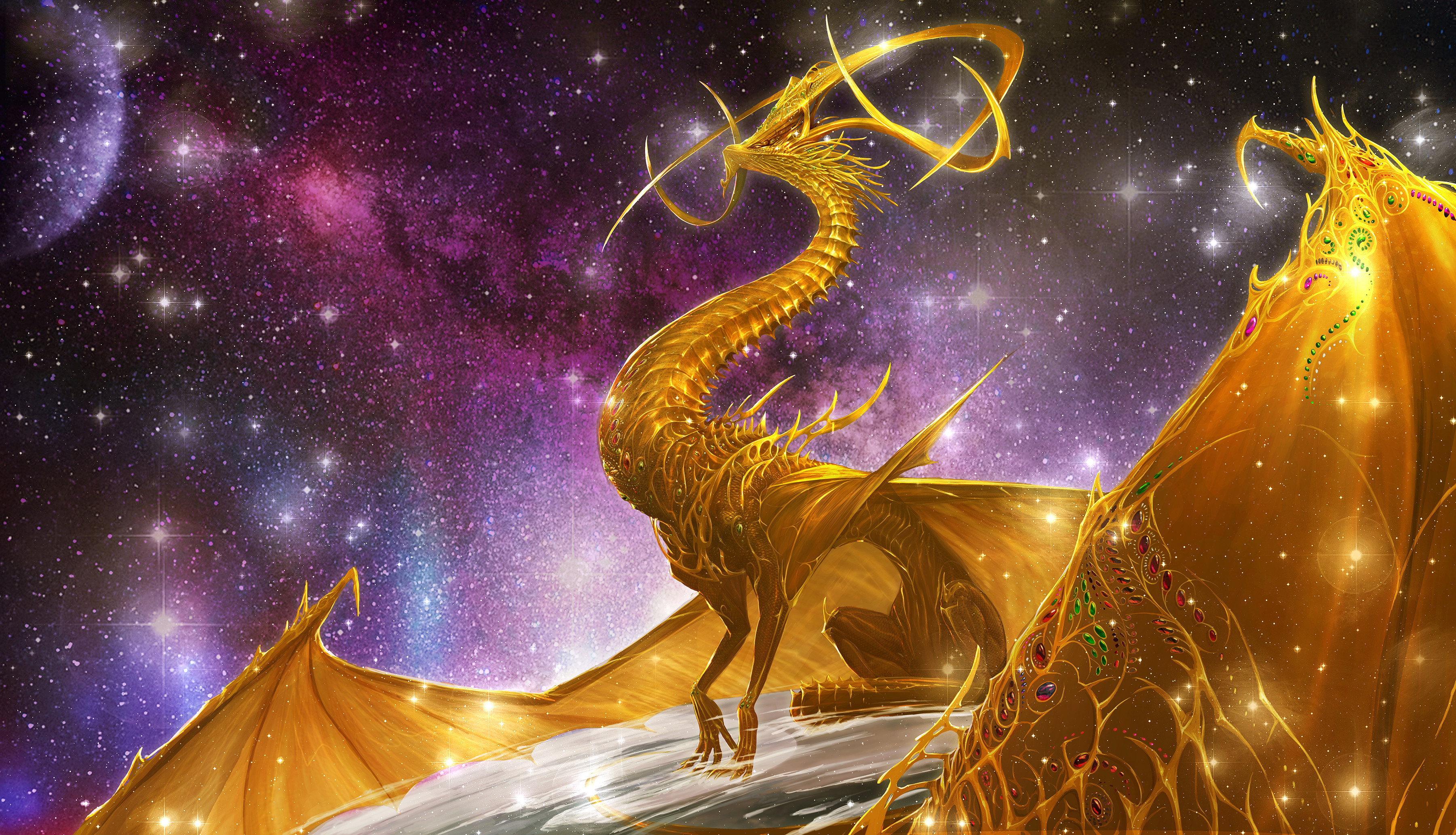 Digital Art Fantasy Art Qingkai Yang Dragon 3602x2067