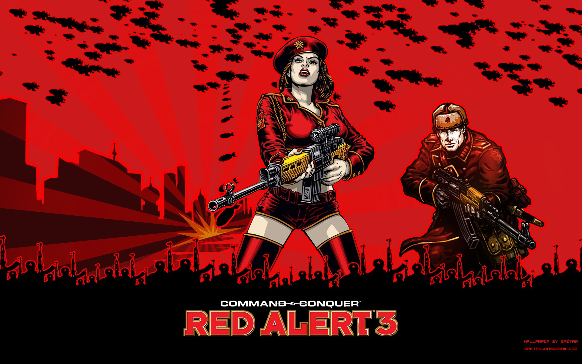Command Conquer Red Alert 3 Red Alert 3 Video Game Art Video Game Characters Red Background Soviet A 1920x1200