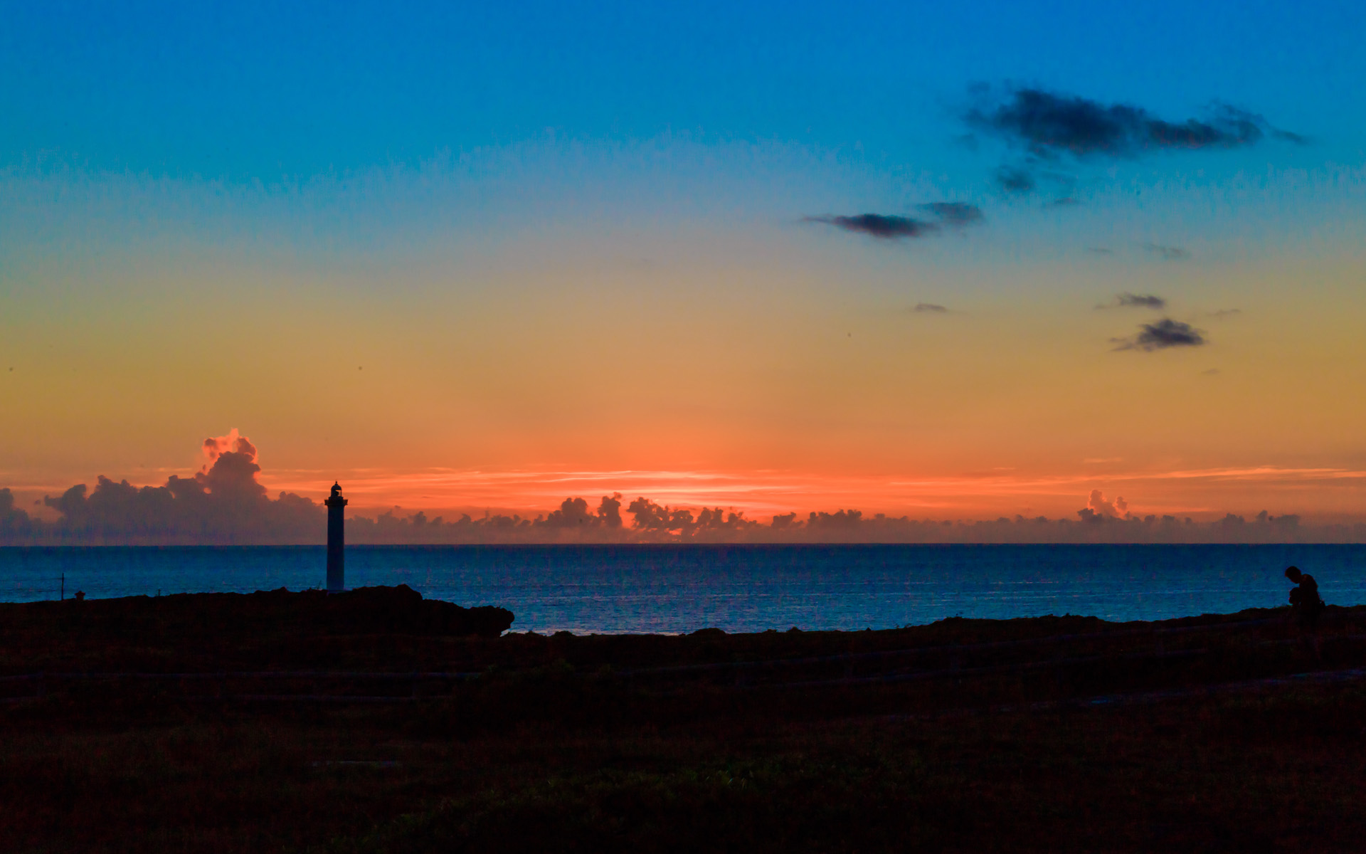 Sea Dawn Sky Orange Sky Sunlight Outdoors 1920x1200