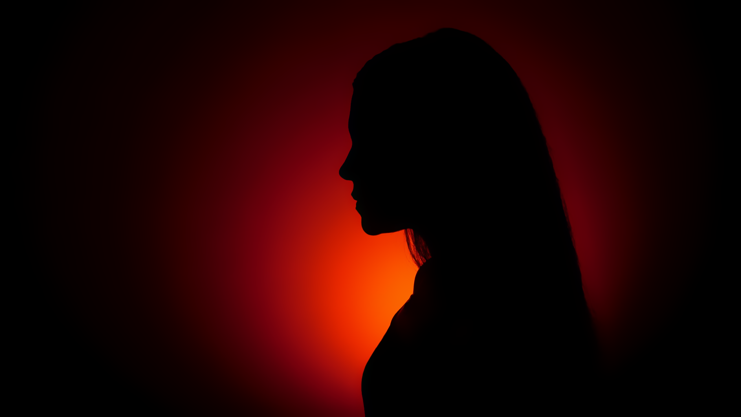 Women Silhouette Simple Background 2560x1440