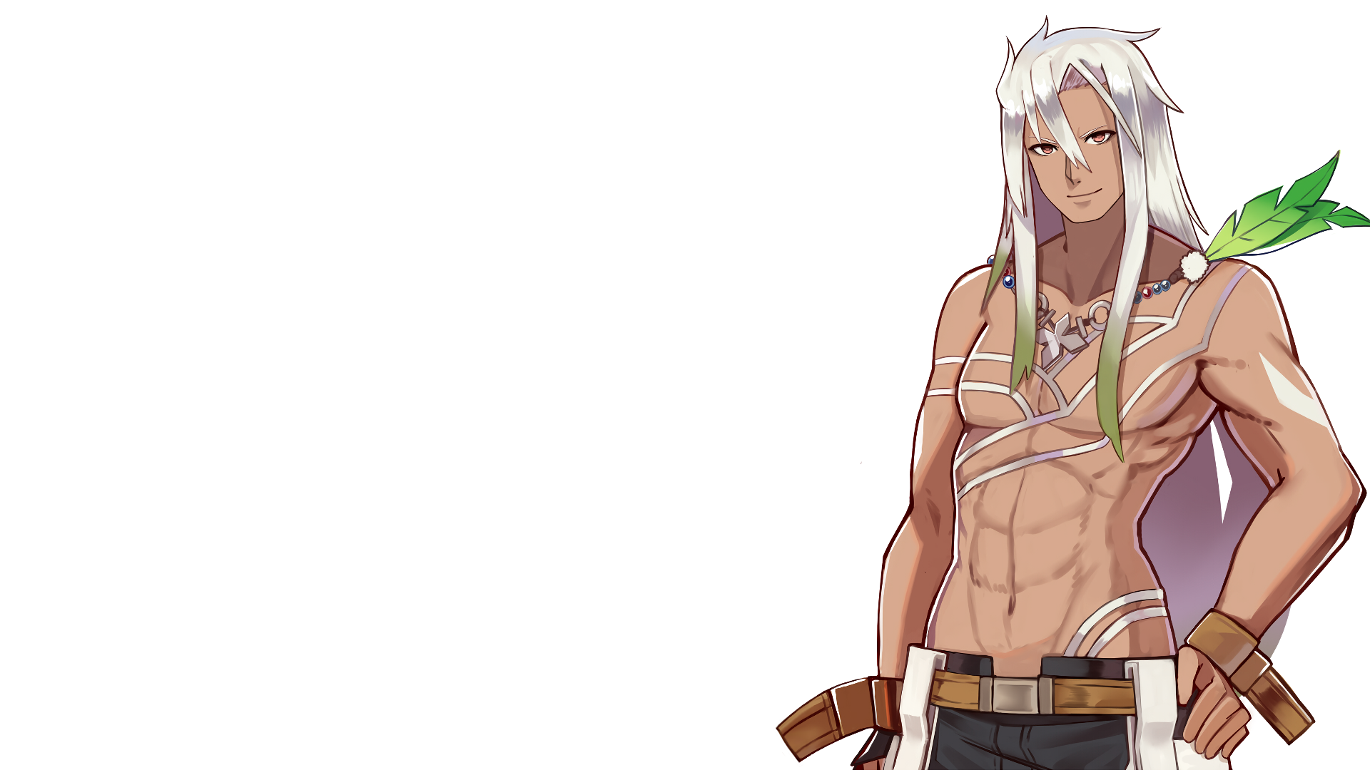 Tales Of Zestiria Anime Anime Boys Muscular Looking At Viewer Muscles Simple Background White Backgr 1920x1080