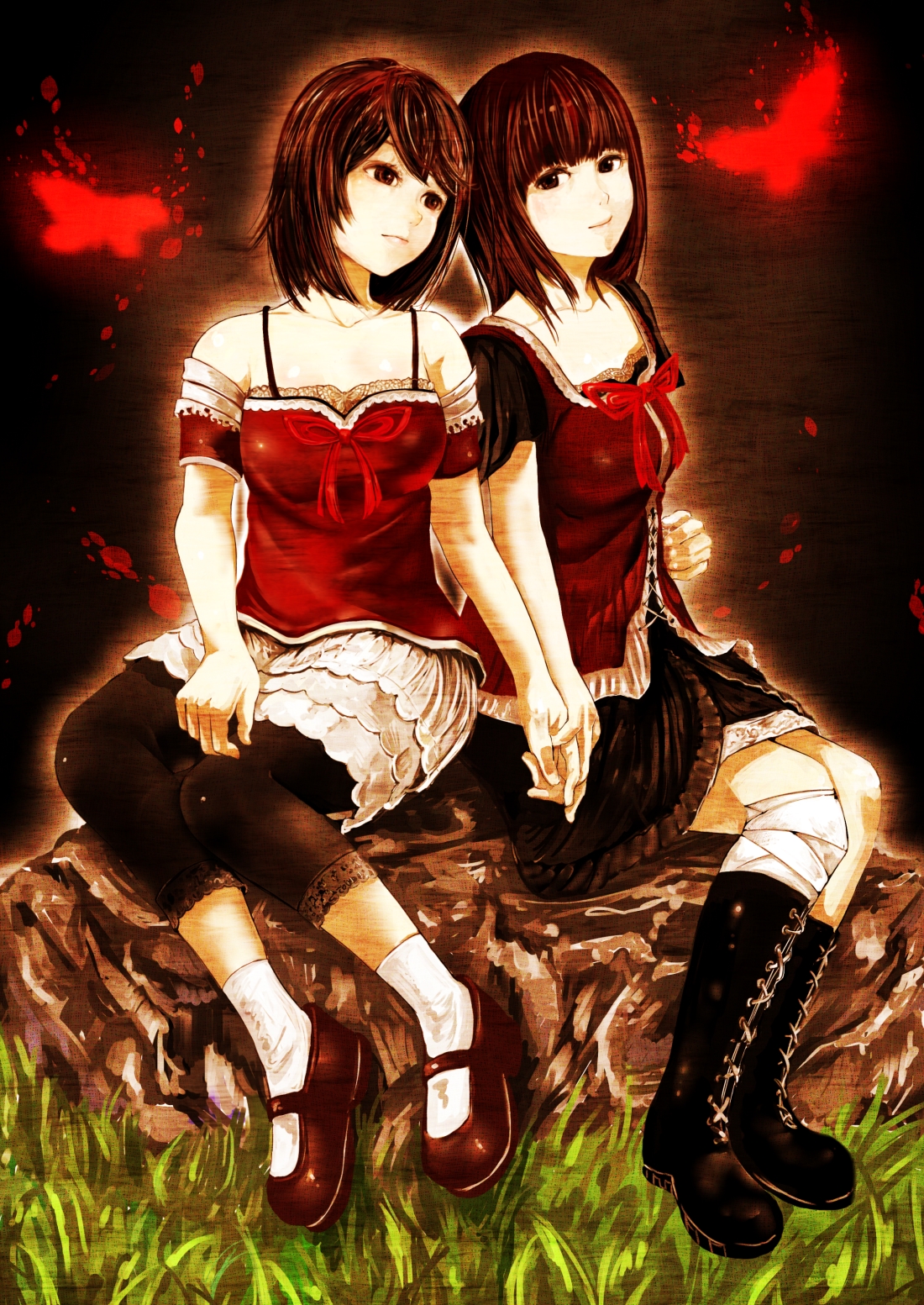 Anime Anime Games Anime Girls Fatal Frame Project Zero Ii Crimson Butterfly Amakura Mayu Amakura Mio 1100x1553