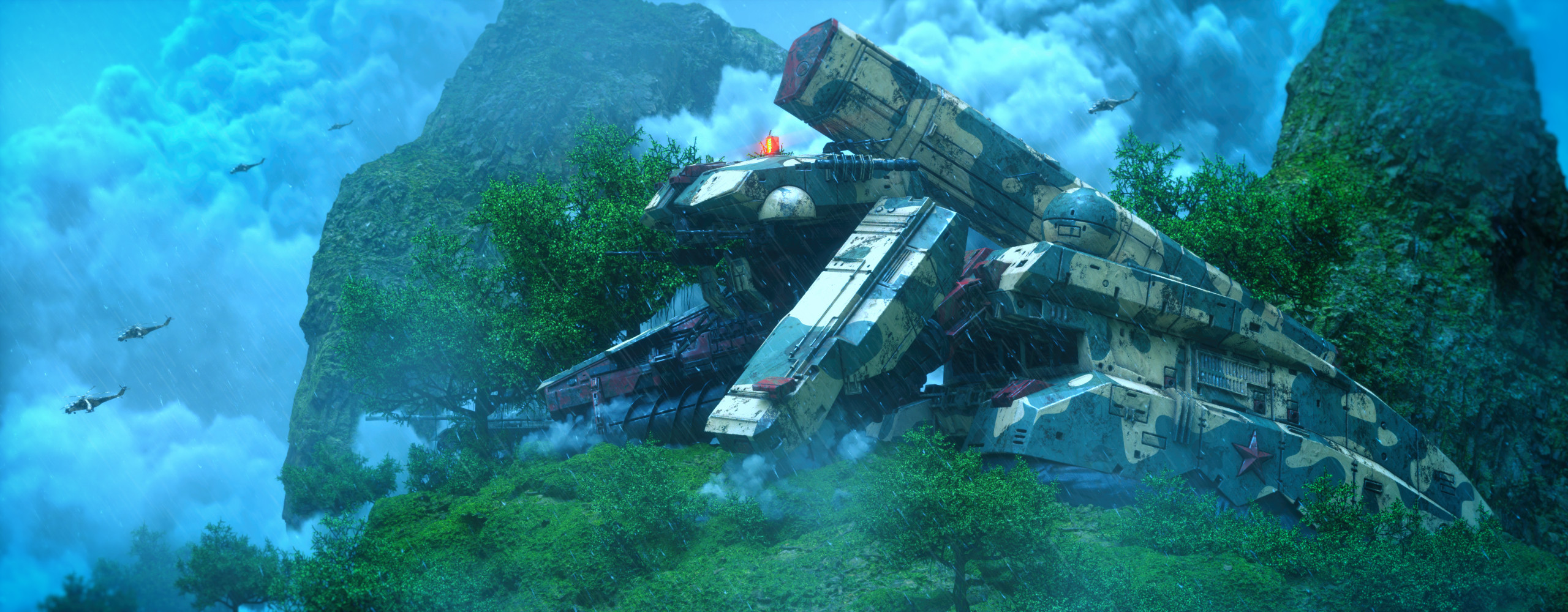 ArtStation Metal Gear Video Games Video Game Art Vehicle Tank Ben Nicholas 2560x1000
