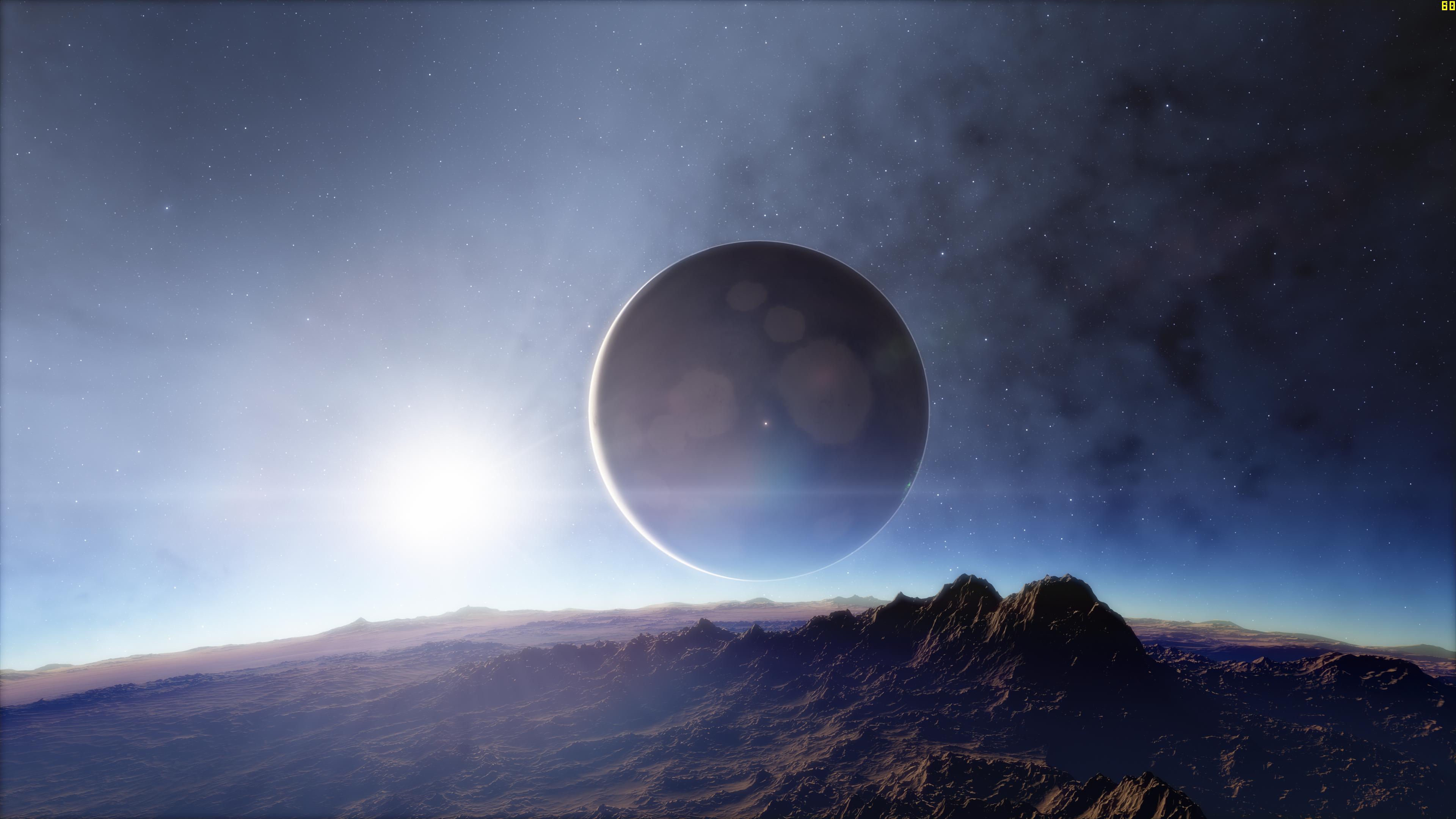 Planet Moon Mountain 3840x2160