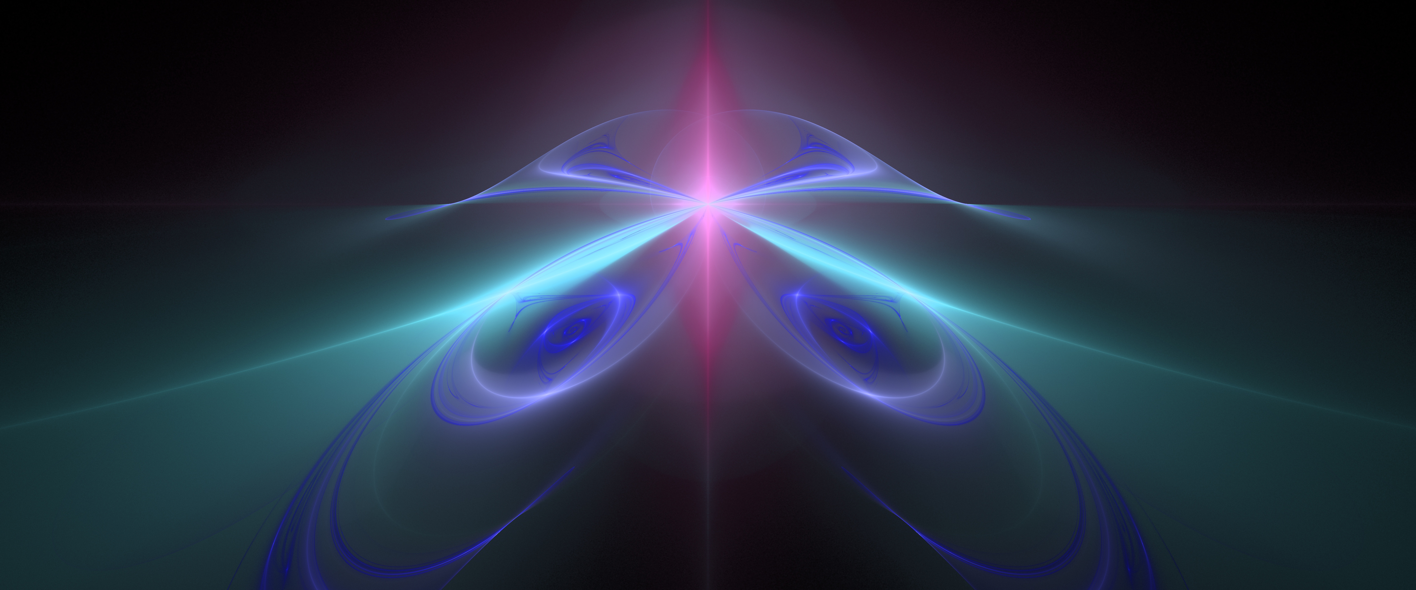 Fractal Fractal Flame Pattern Symmetry Bright Abstract Psychedelic Mathematics Wide Screen Technolog 5760x2400