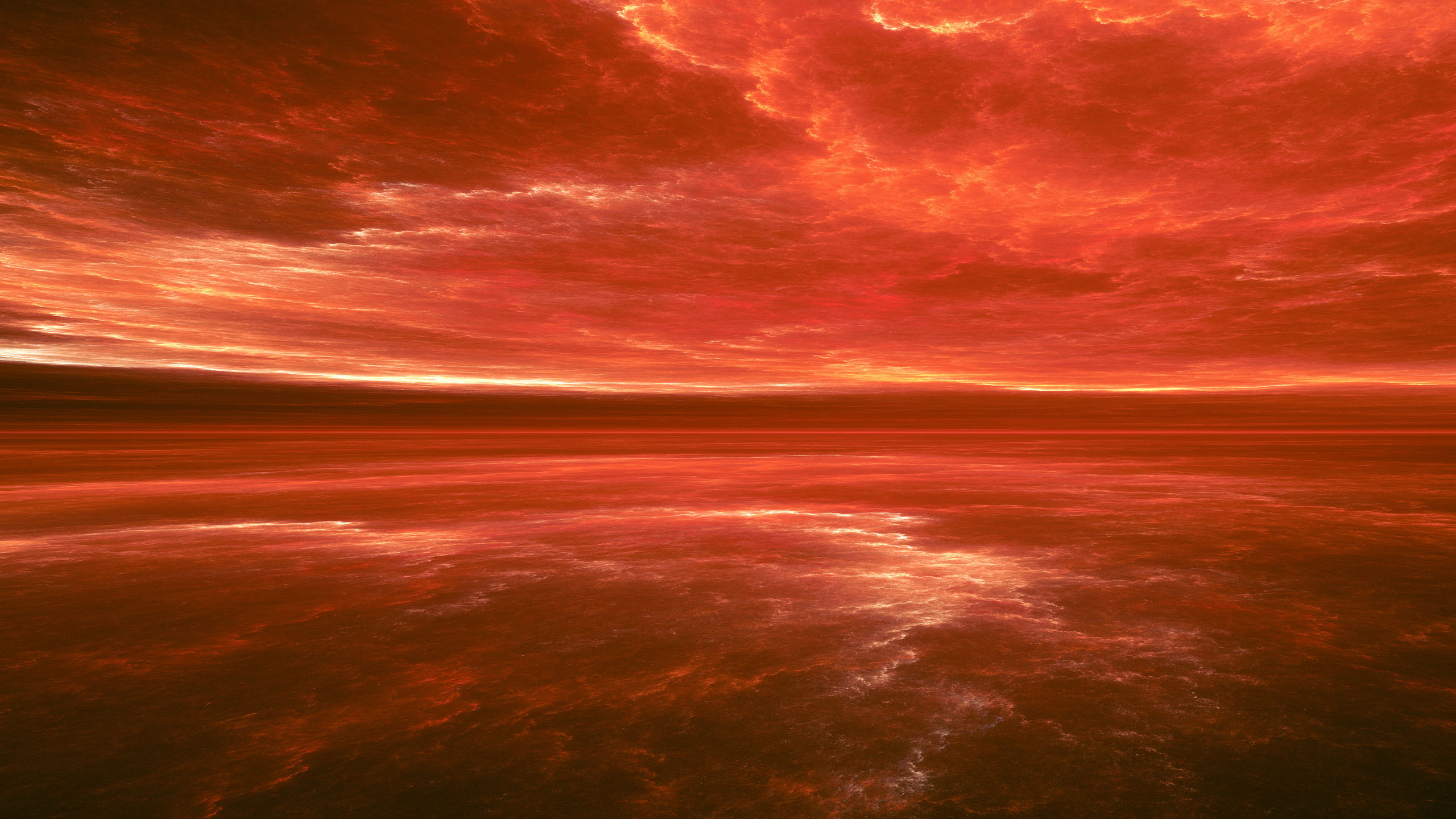 Red Sky Clouds Abstract Horizon 2560x1440