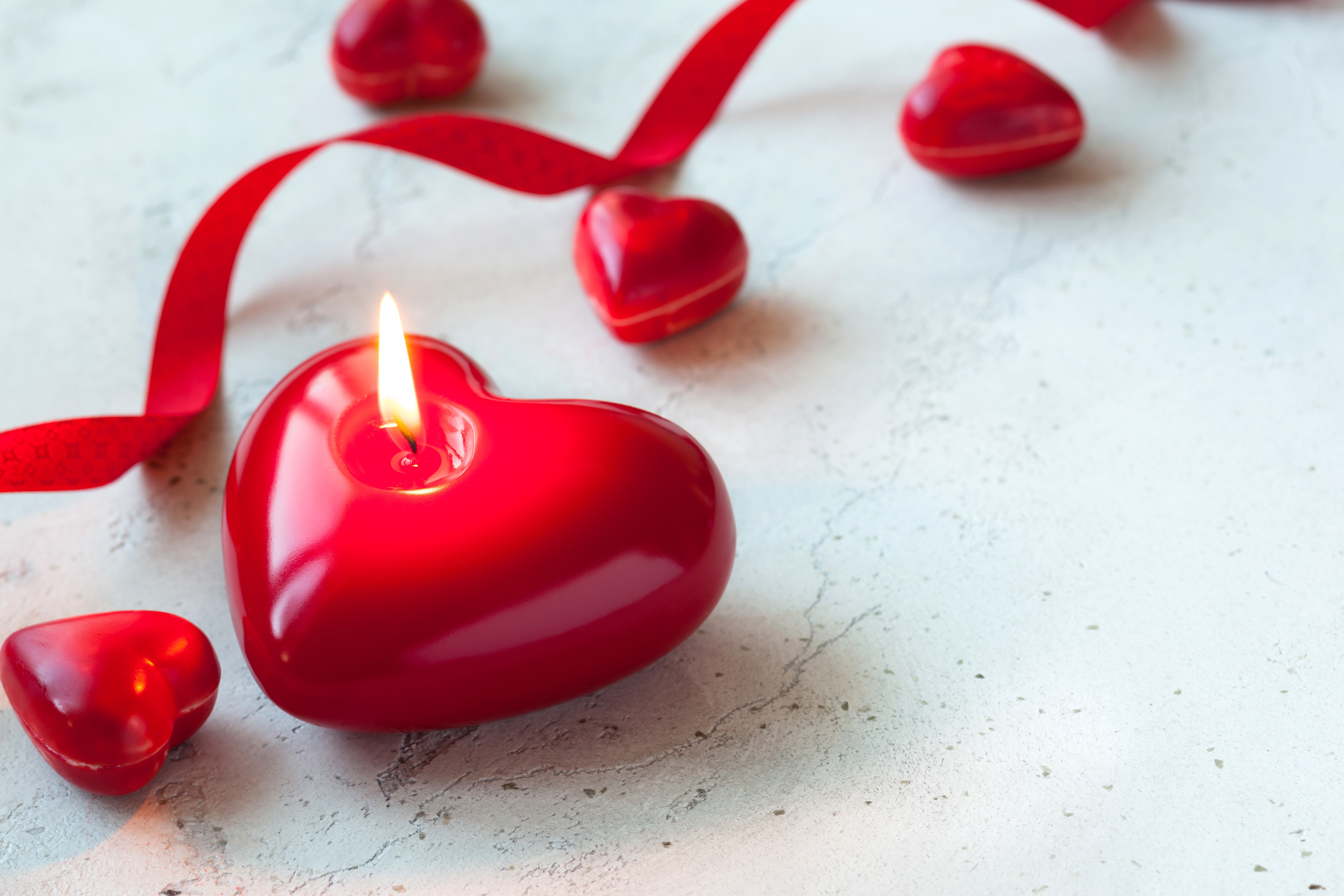 Candle Heart Shaped Love Romantic 5616x3744