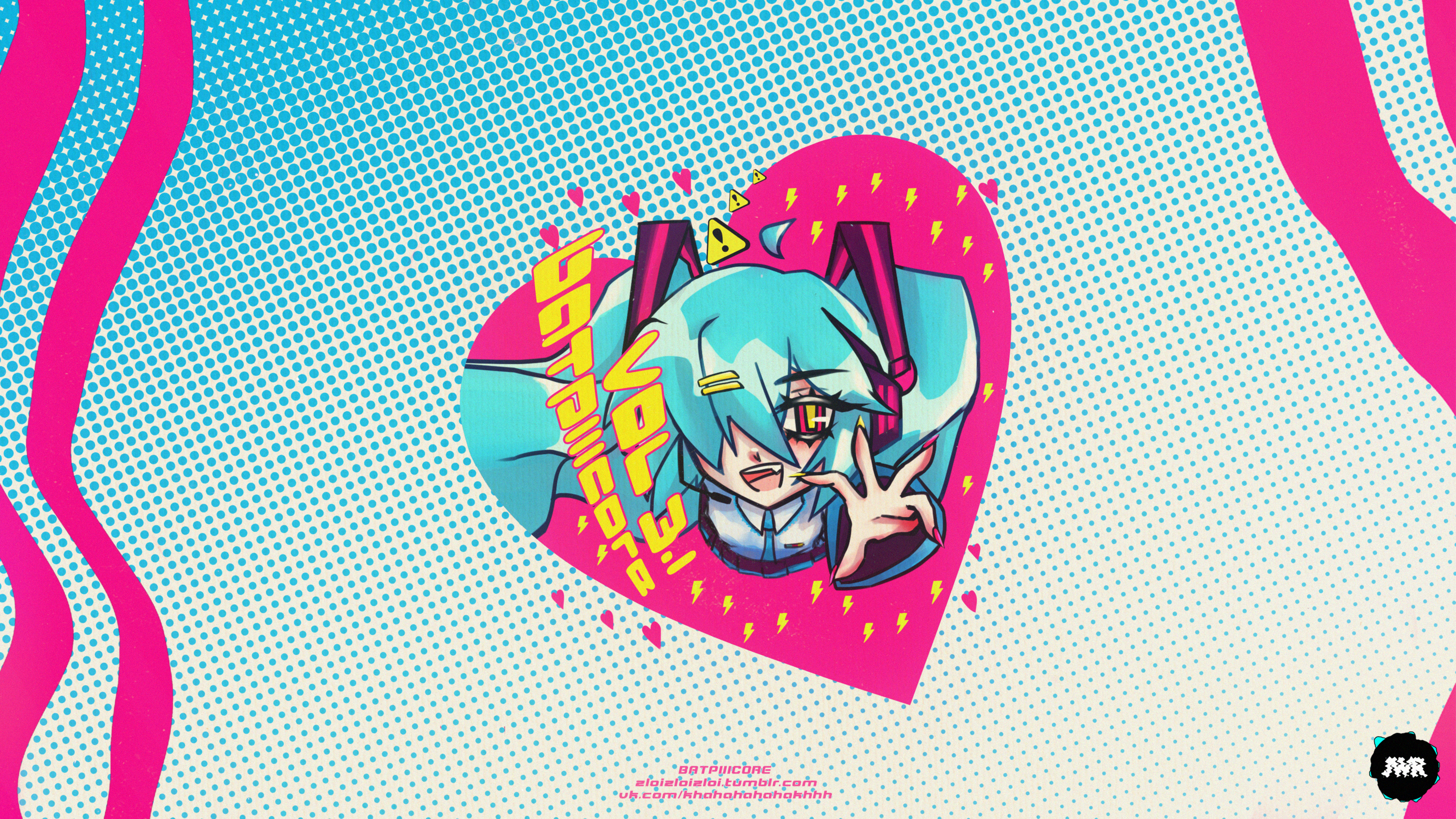Music Cover Art Hatsune Miku Heart Design Vocaloid 3840x2160