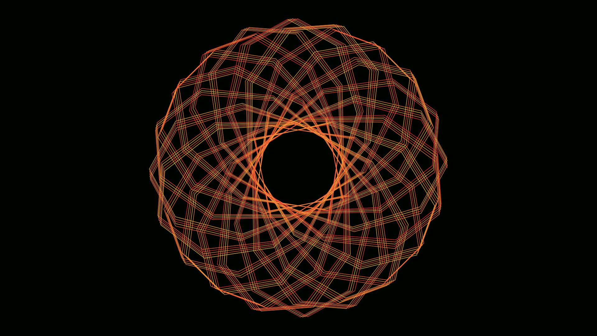 Orange Color Pattern Circle Guilloche 1920x1080