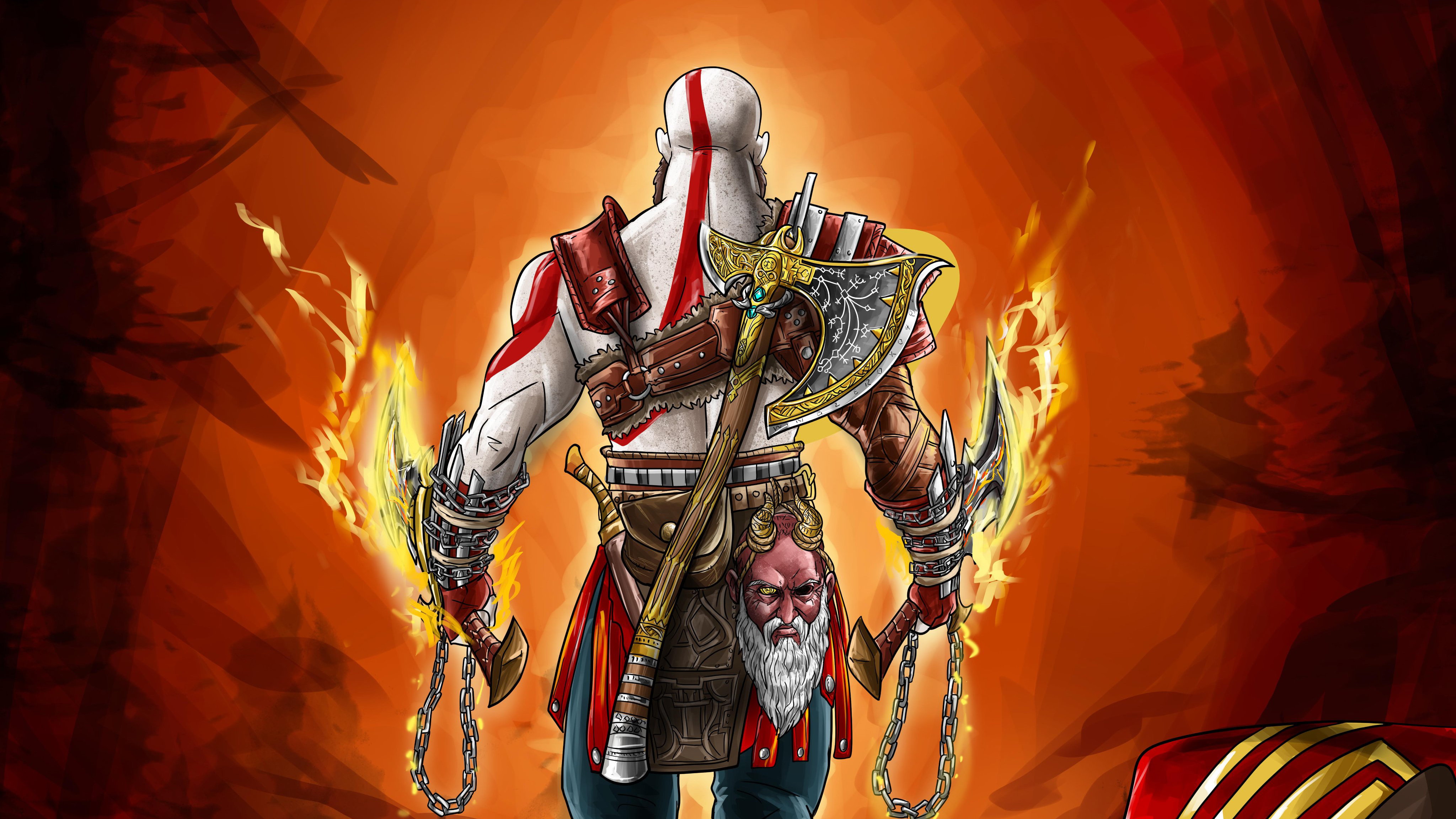 God Of War 4 Video Games Kratos Video Game Characters Video Game Art Fan Art 4096x2304