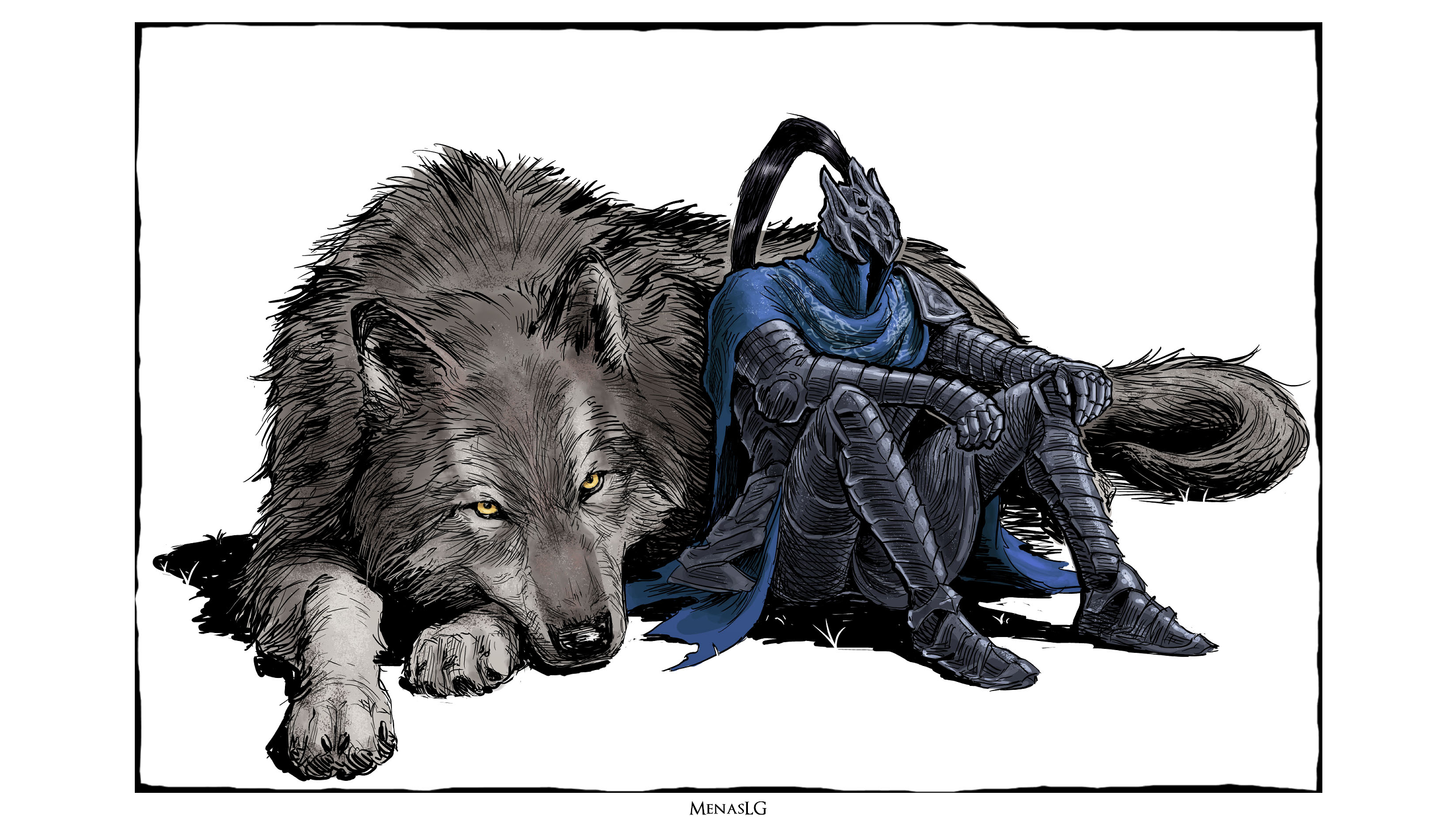 Dark Souls Artorias The Abysswalker Sword Armor Knight Wolf Menaslg  Wallpaper - Resolution:2560x1440 - ID:1215334 