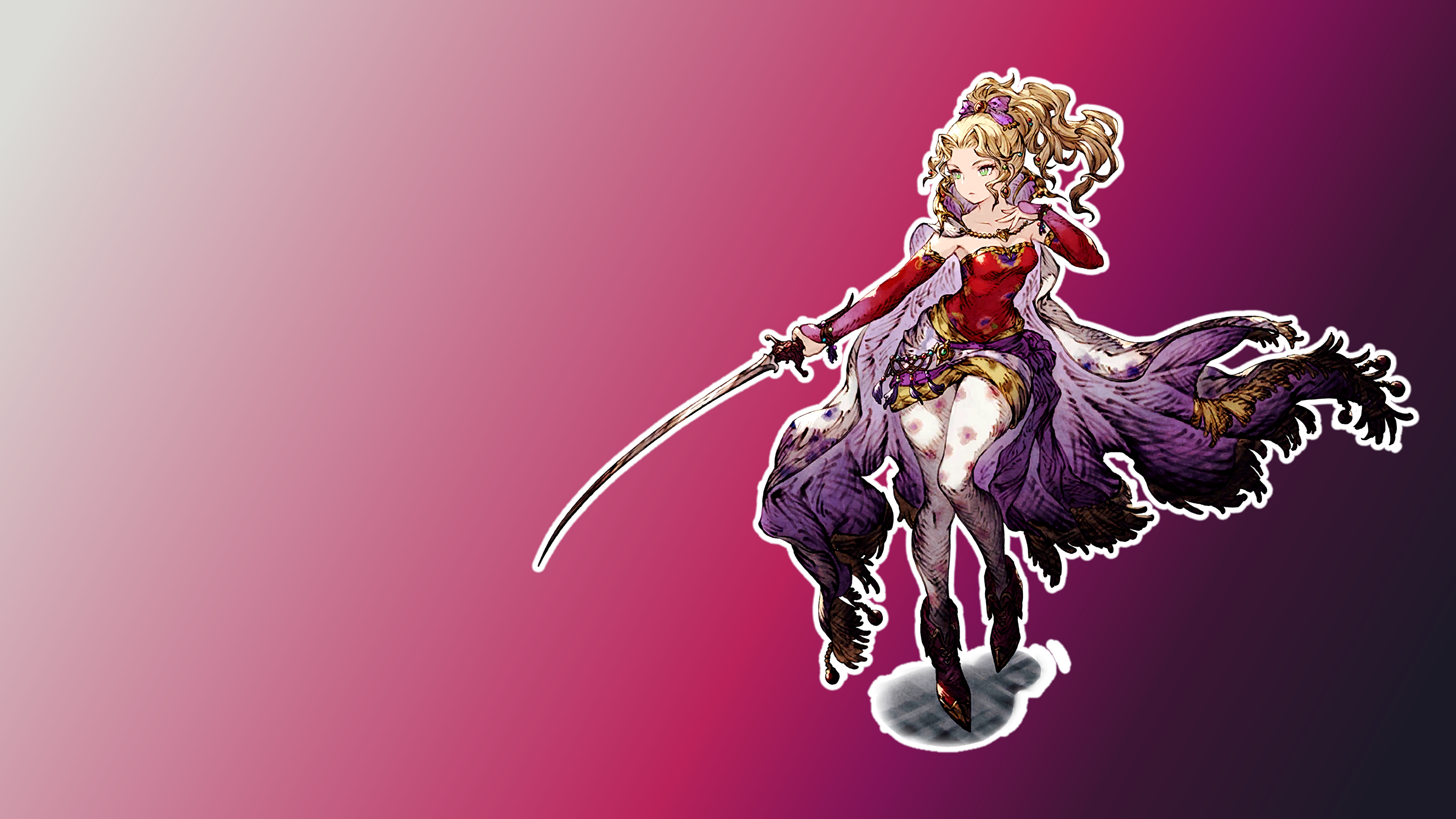 Final Fantasy Vi Terra Branford Final Fantasy Sword Weapon Blonde Skirt Long Skirt Jewelry Opera Glo 3840x2160
