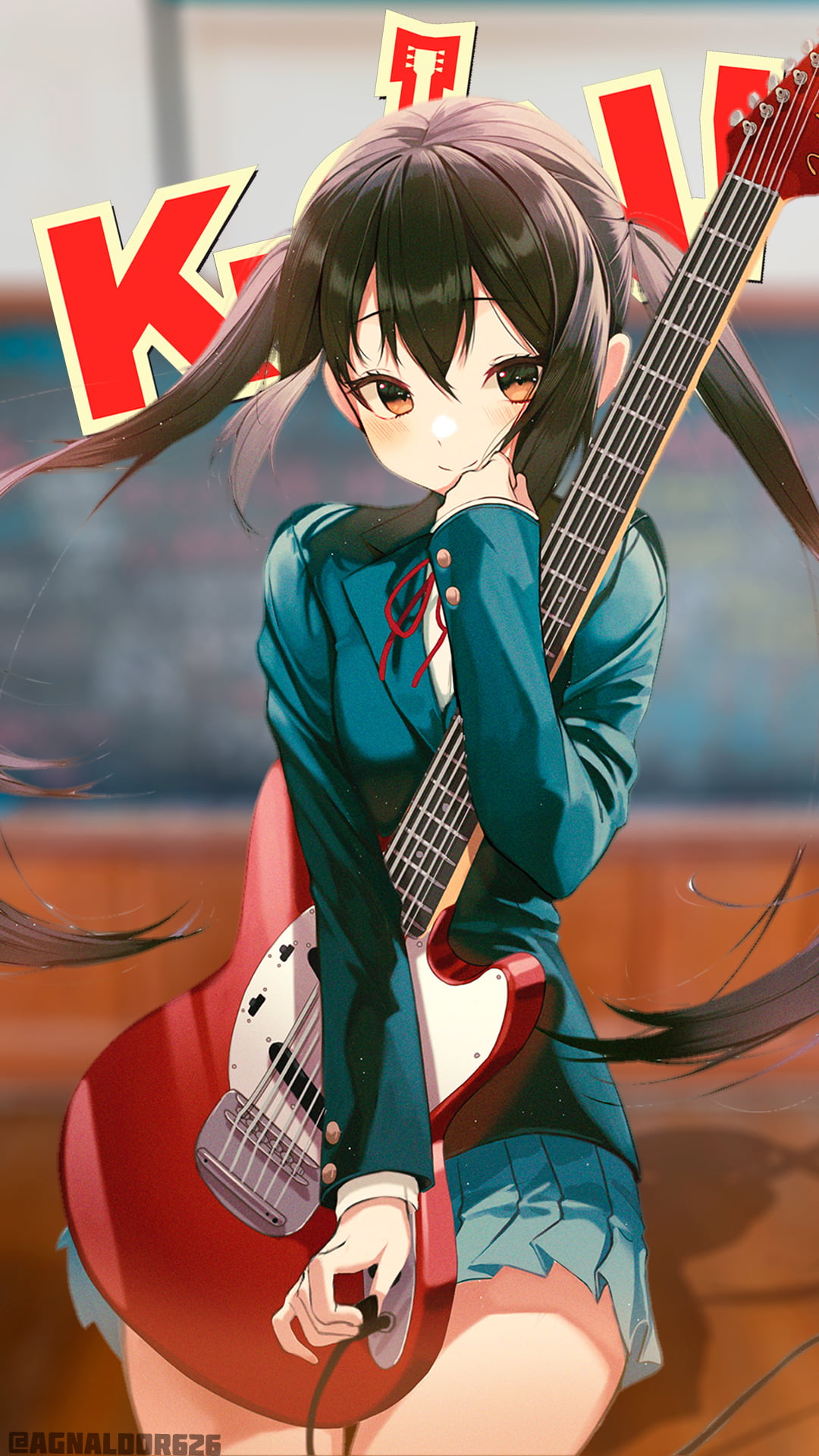 K ON Nakano Azusa Portrait Display Guitar 1080x1920