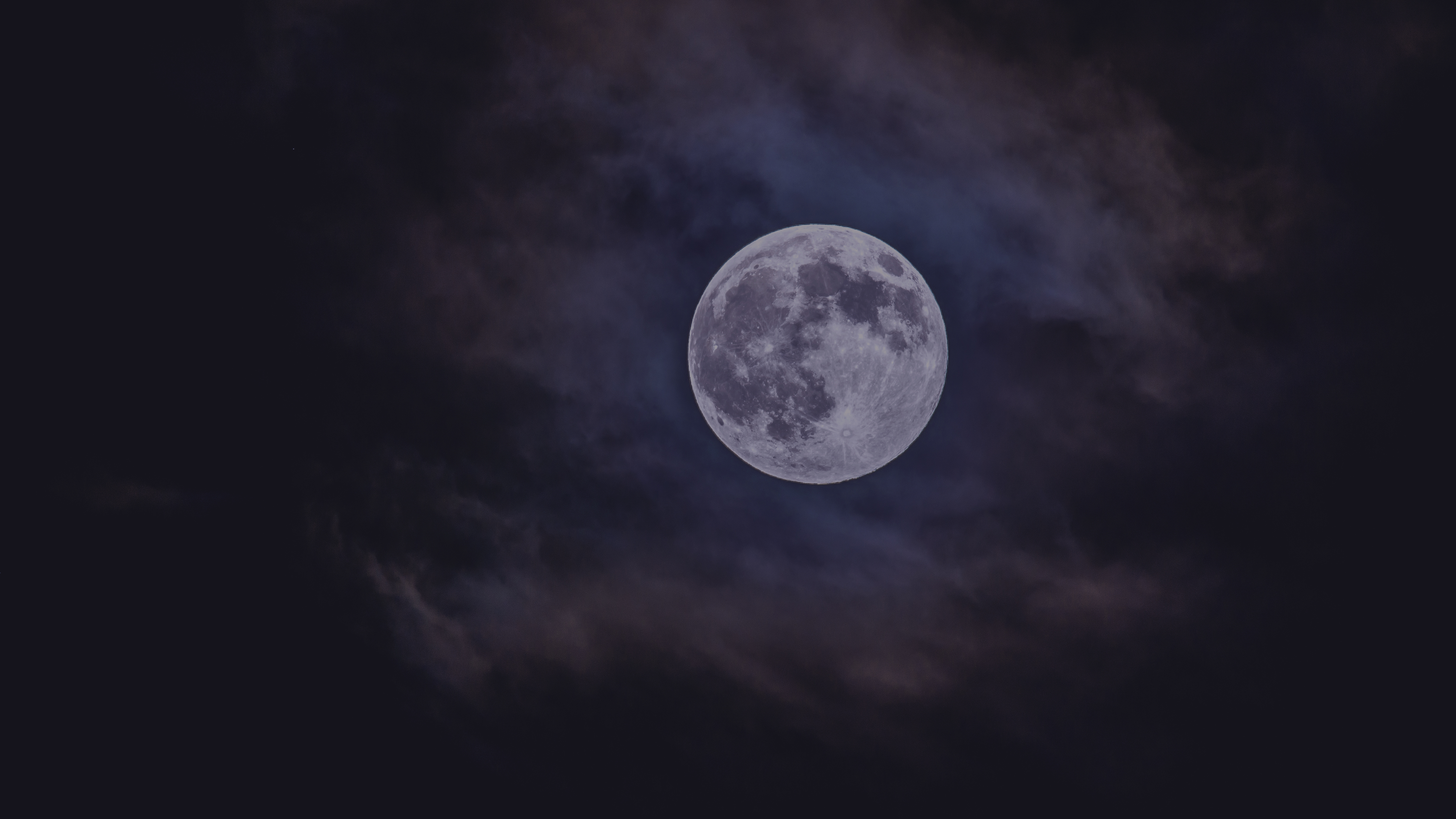 Moon Full Moon Overcast Ganapathy Kumar Sky Clouds Nature 4928x2772