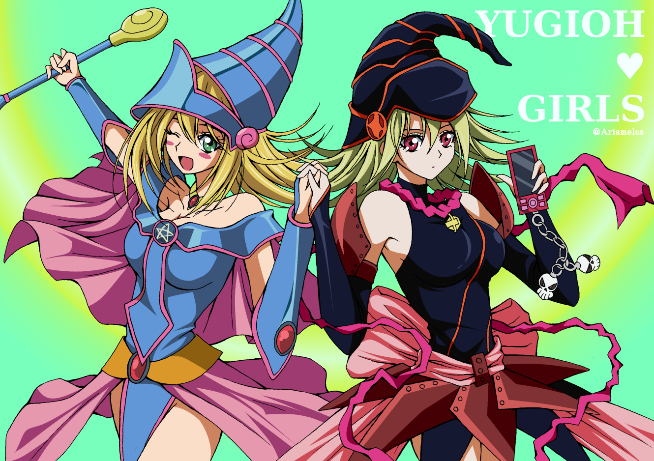 Anime Anime Girls Trading Card Games Yu Gi Oh Yu Gi Oh ZEXAL Dark Magician Gagaga Girl Witch Holding 1330x938