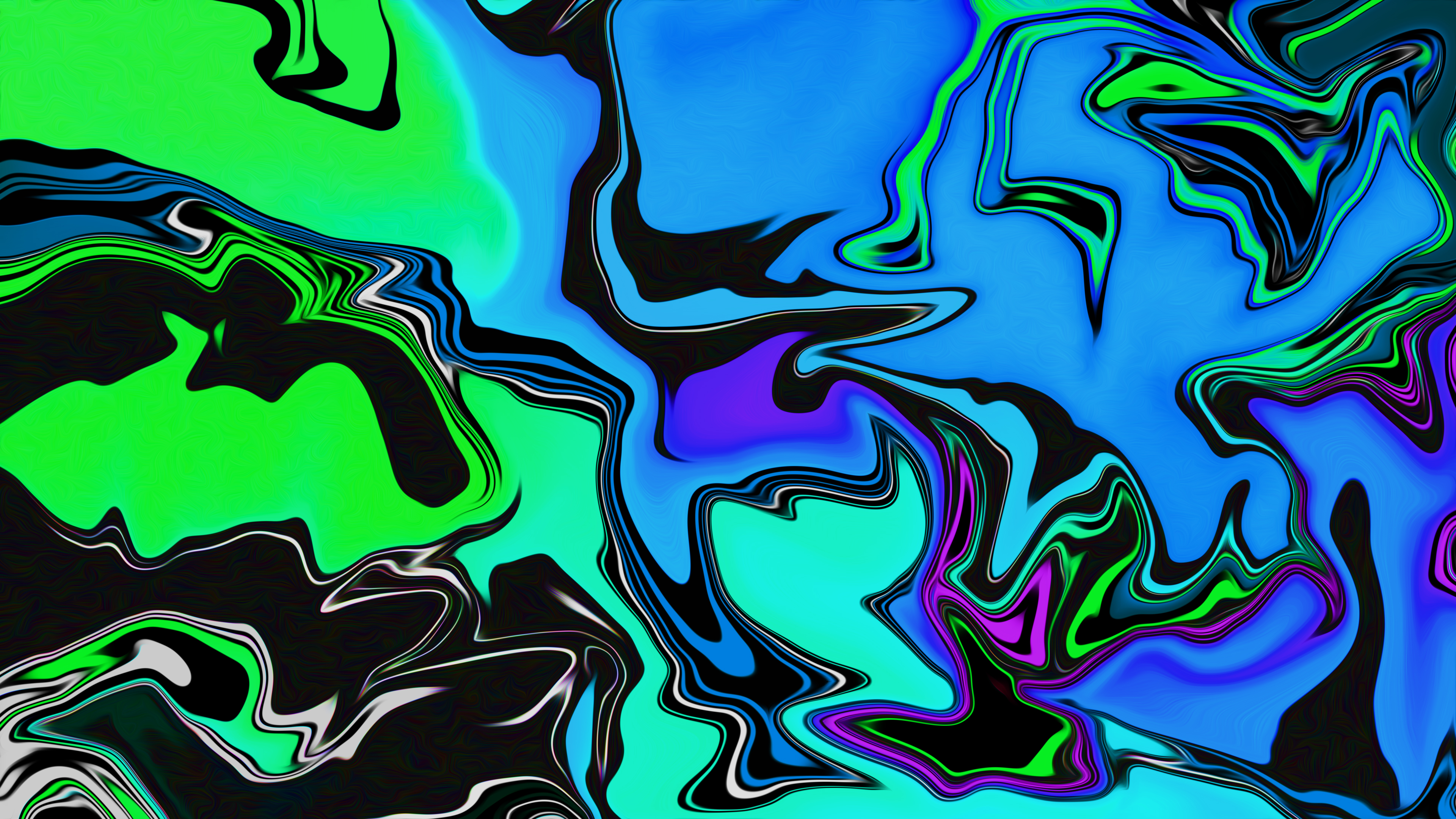 Abstract Fluid Liquid Illustration Graphic Design Artwork Digital Shapes Colorful Brush Paintbrushes 3840x2160