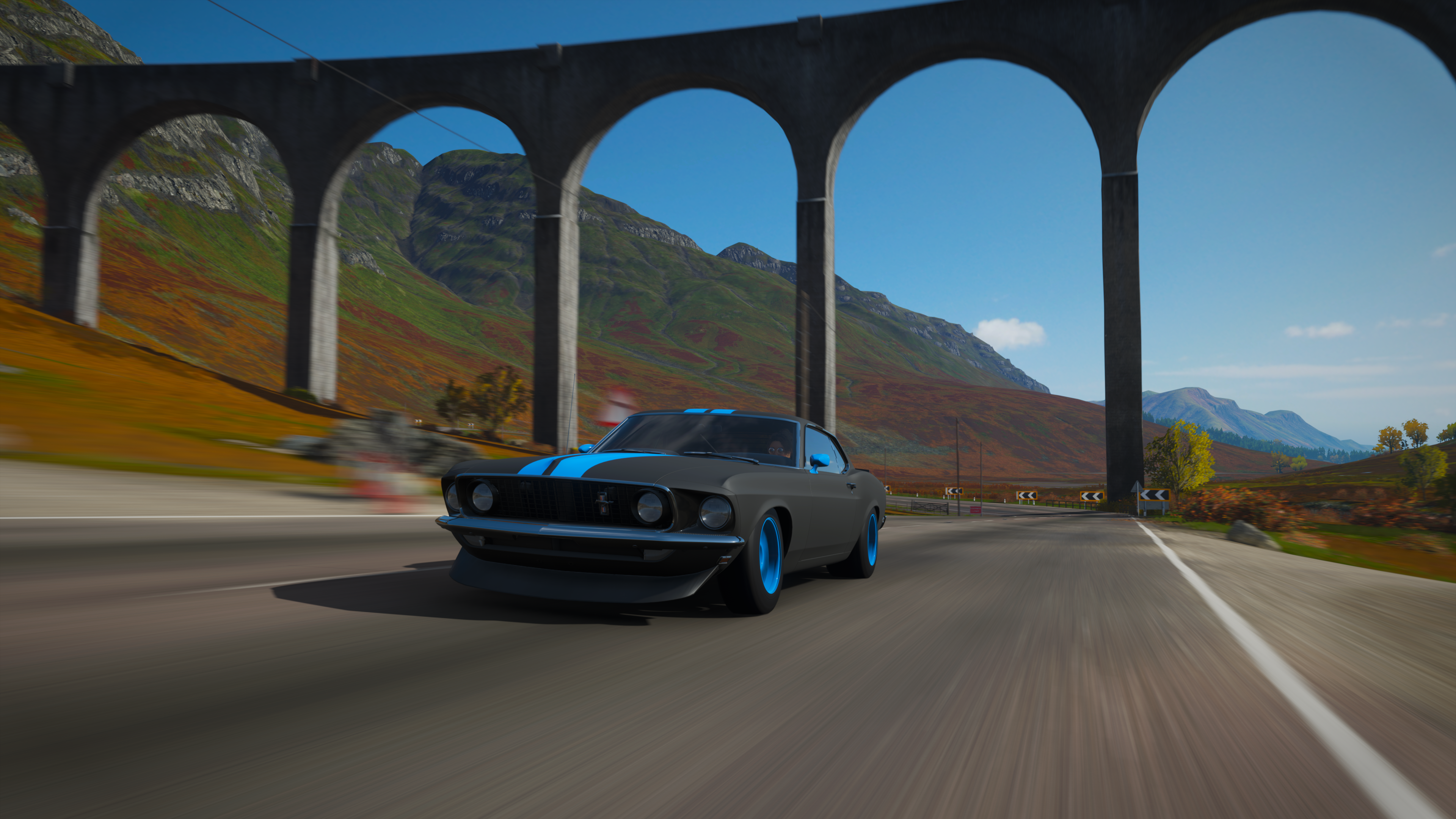 Forza Forza Horizon Forza Horizon 4 Ford Ford Mustang Viaduct Car Faster Video Games 3840x2160