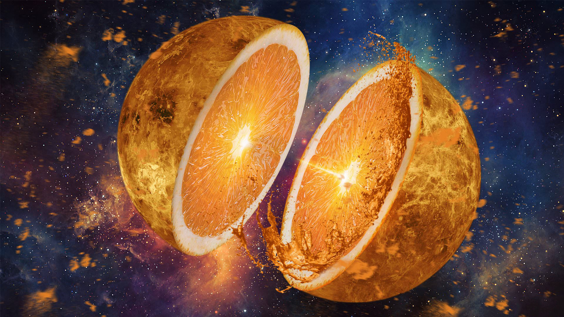 Space Orange Fruit Fruit 1920x1080