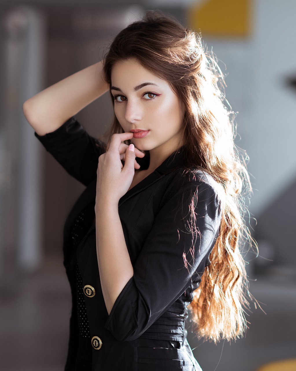 Marisha Khusnutdinova Model Women Finger On Lips 1023x1280