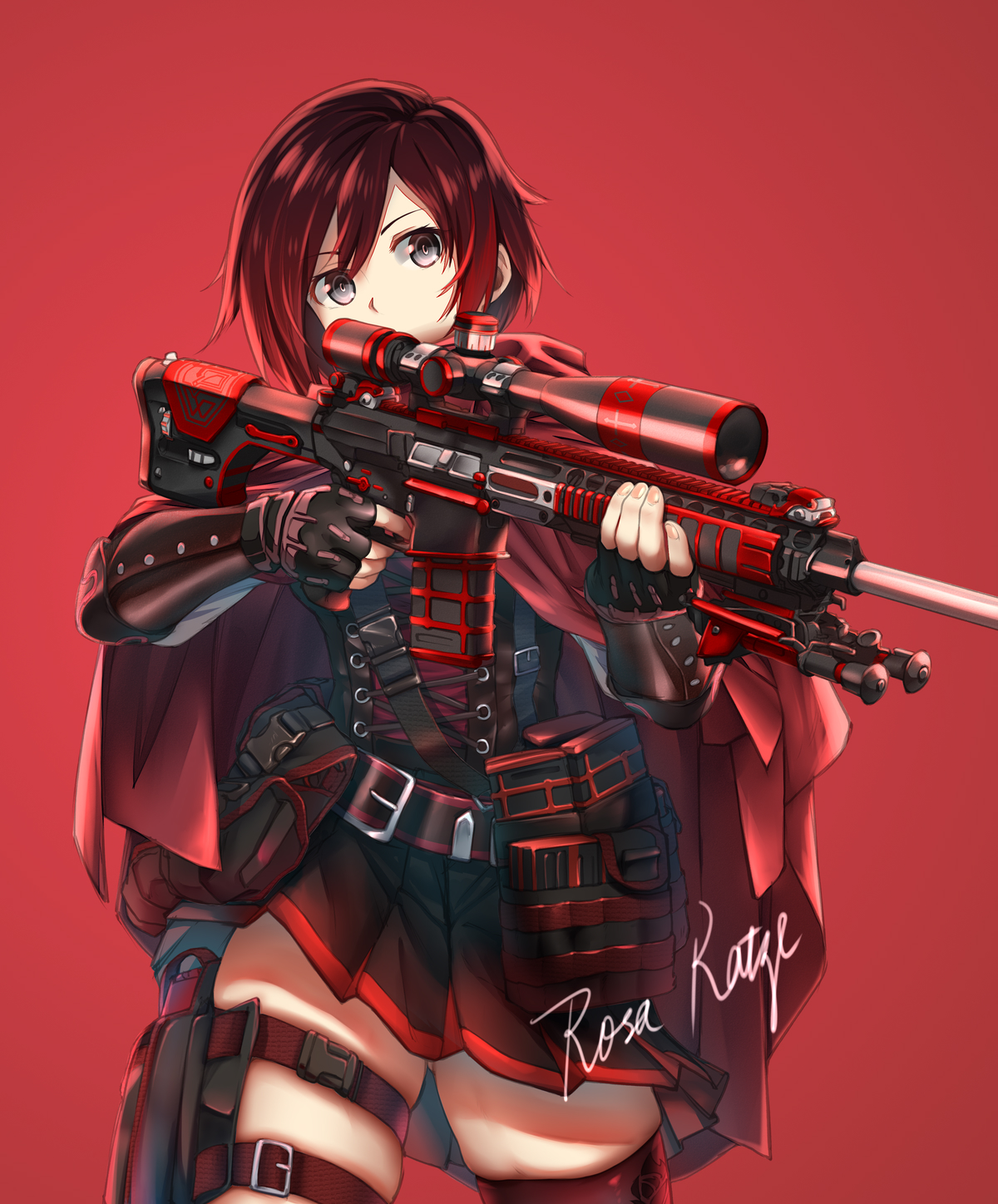 RWBY Gun Ruby Rose Anime Girls 1200x1448