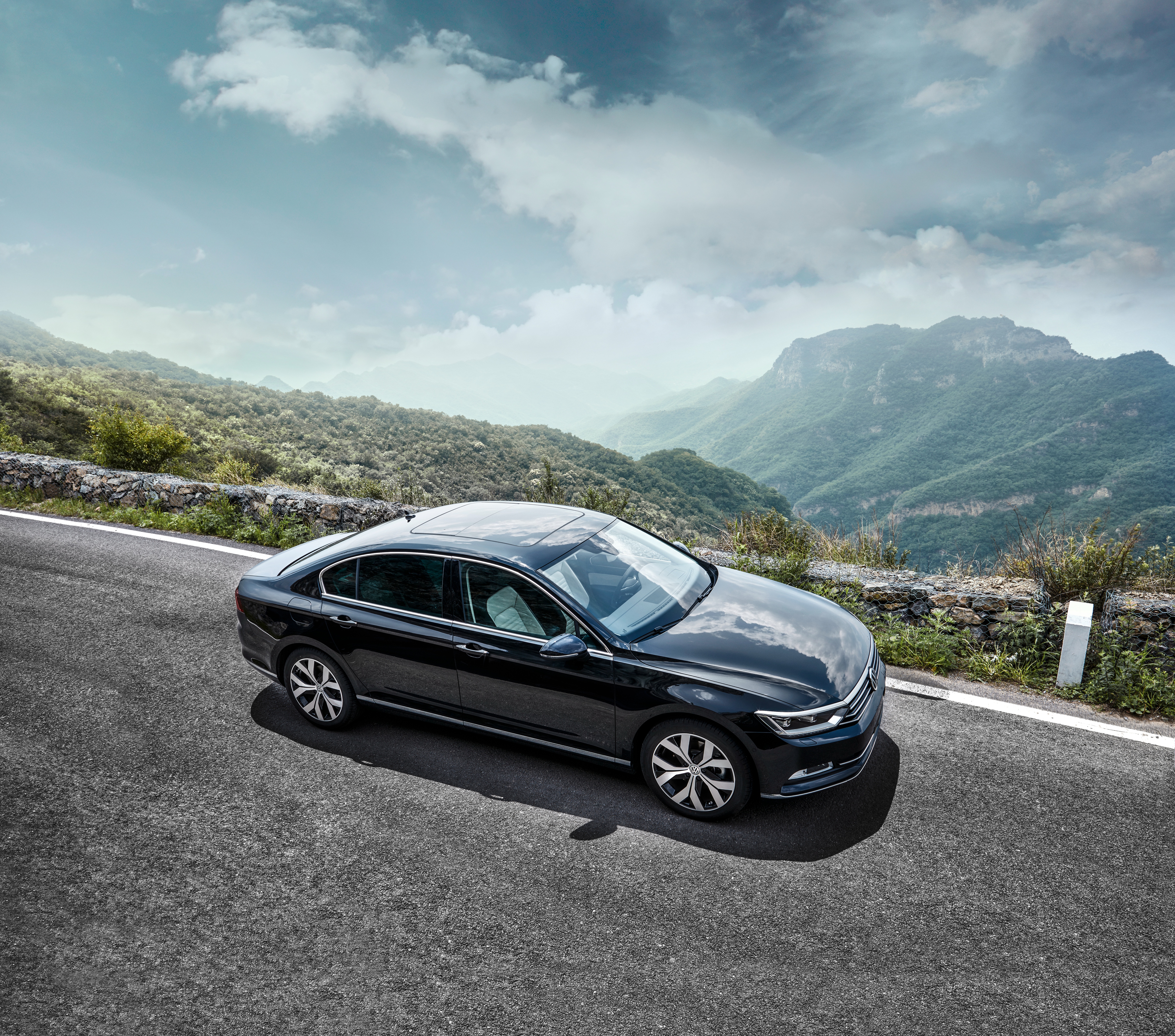 Car Volkswagen Passat Mountains 4096x3611