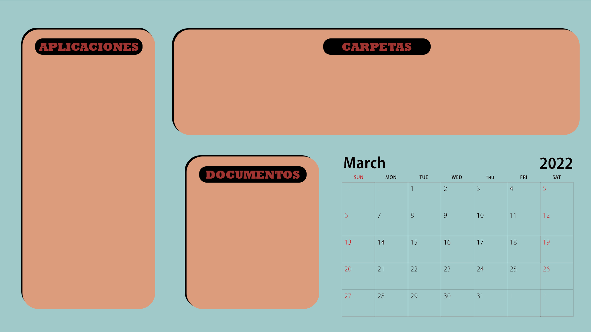 Organized Calendar Minimalism 1920x1080