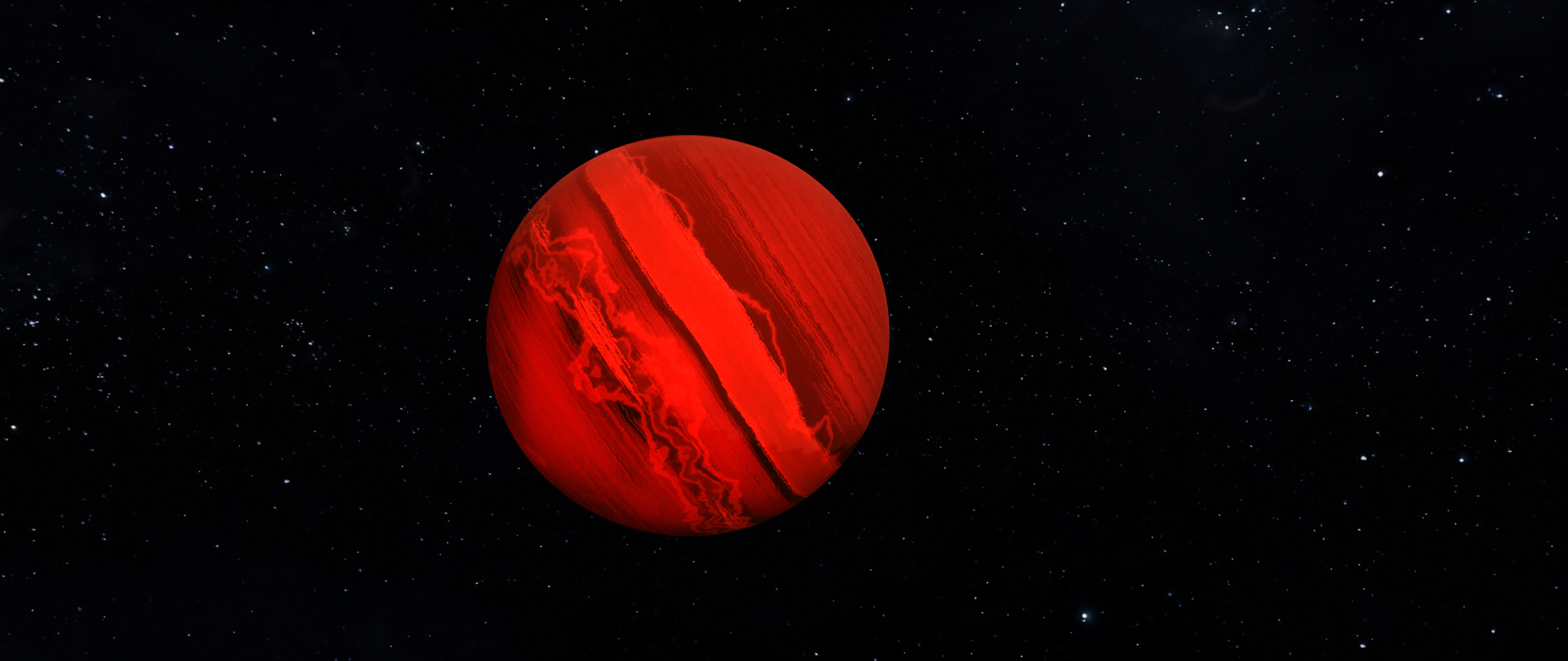 Gas Giant Space Stars Planet Blender 3D Graphics 3D Abstract 2560x1080