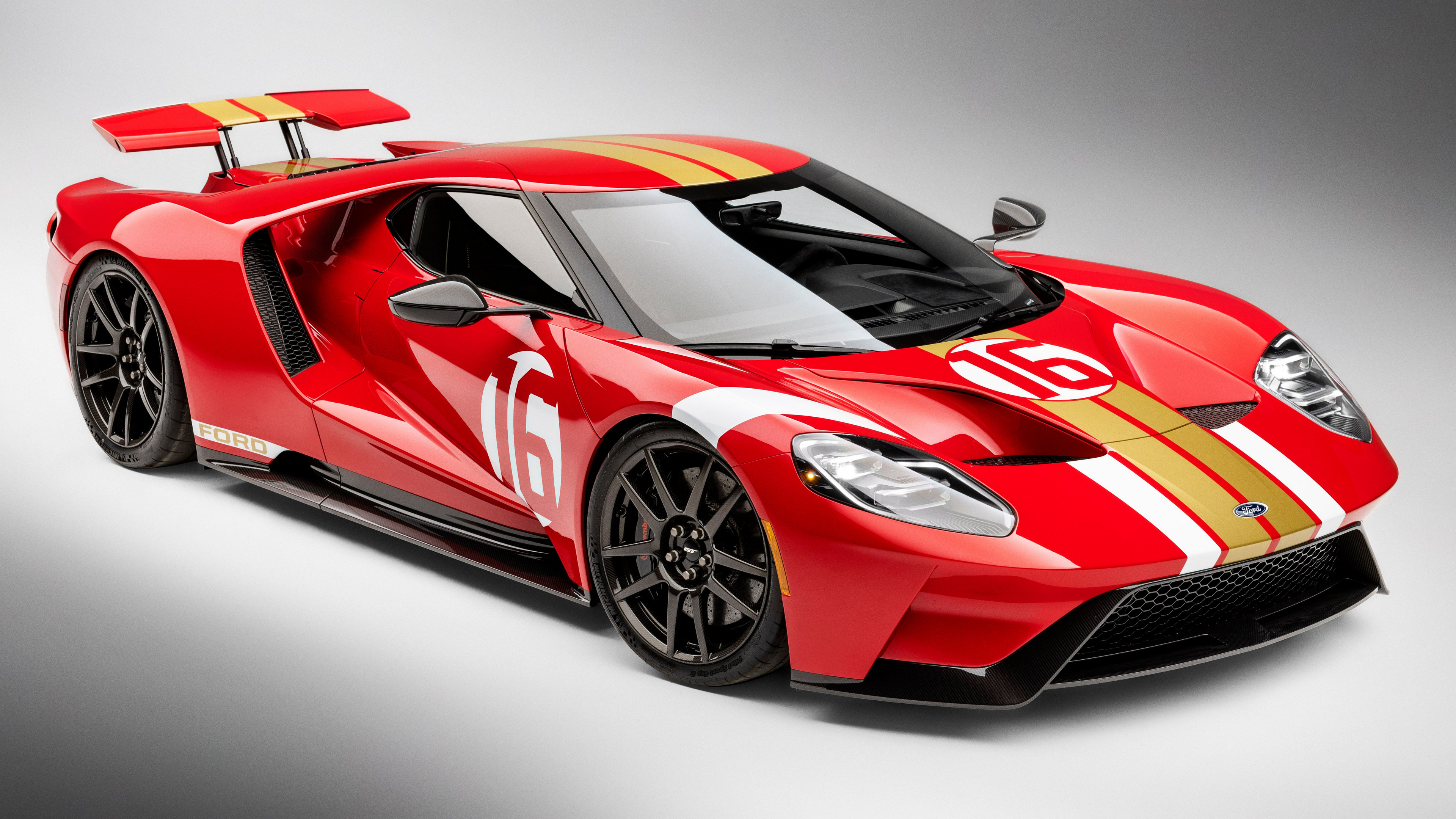 Ford GT Supercars Simple Background Red Ford American Cars Vehicle Red Cars Car Sports Car 3840x2160