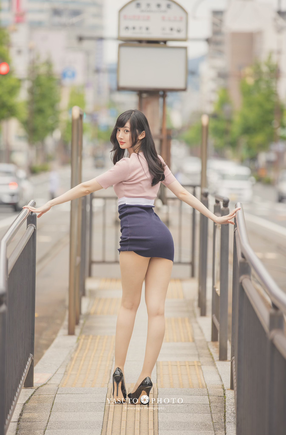 Yasuto Women Asian Brunette Long Hair Skirt High Waisted High Heels Street 986x1500