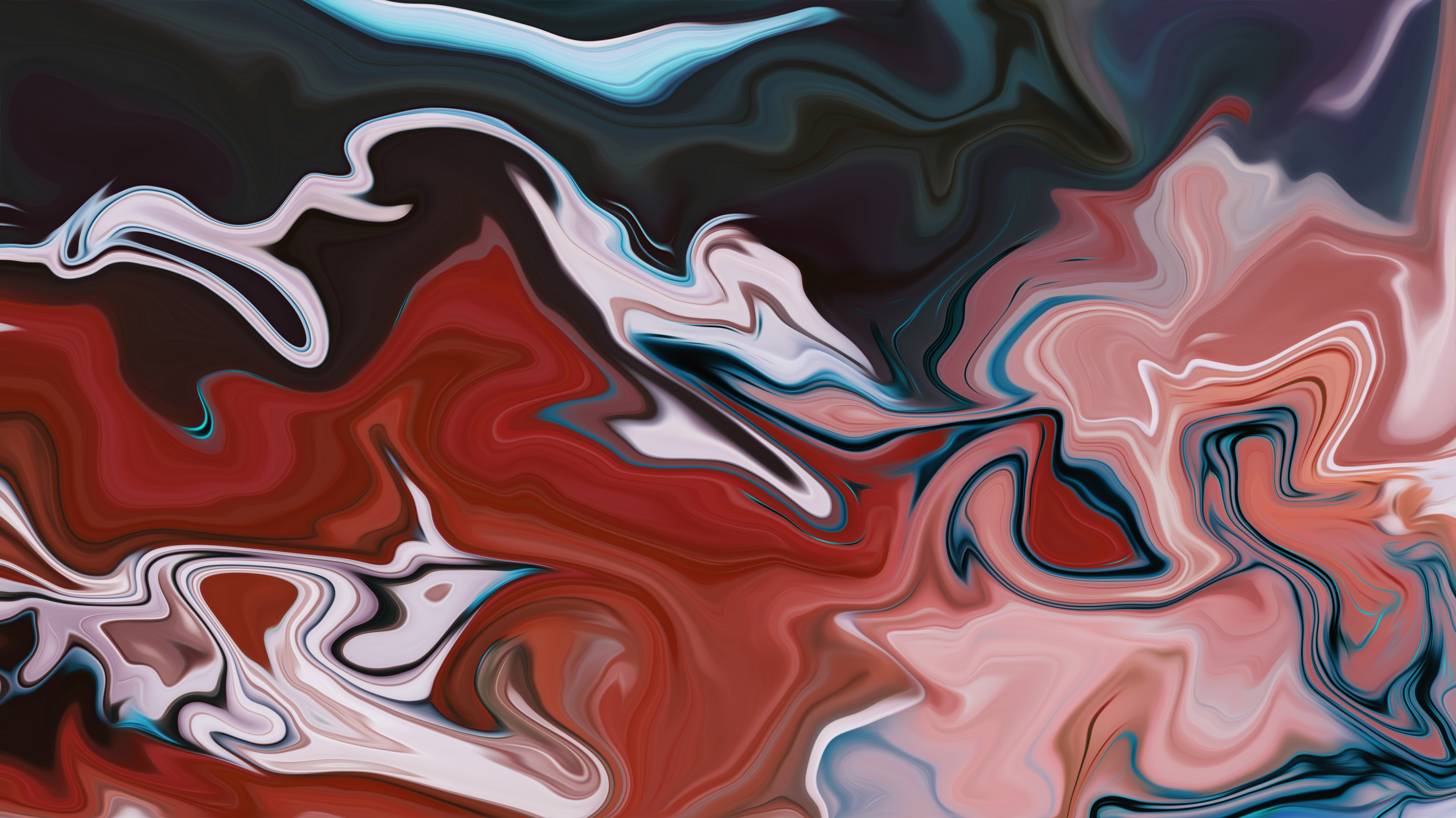 Abstract Fluid Liquid Illustration Graphic Design Artwork Digital Art Shapes Colorful Surreal XEBELi 3840x2160