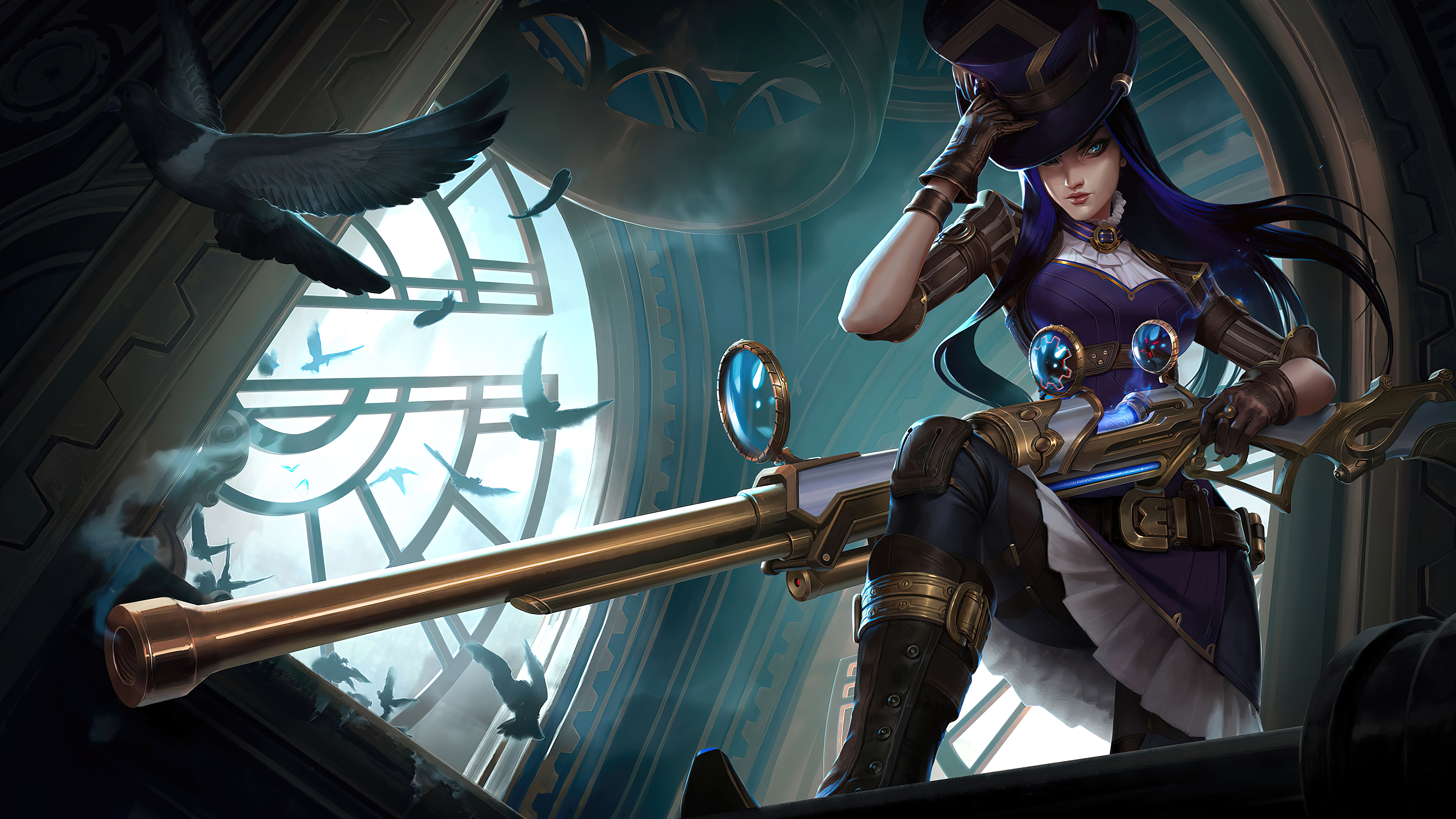 Caitlyn Caitlyn League Of Legends ADC Adcarry Digital Art GZG 4K League Of Legends Riot Games 7680x4320