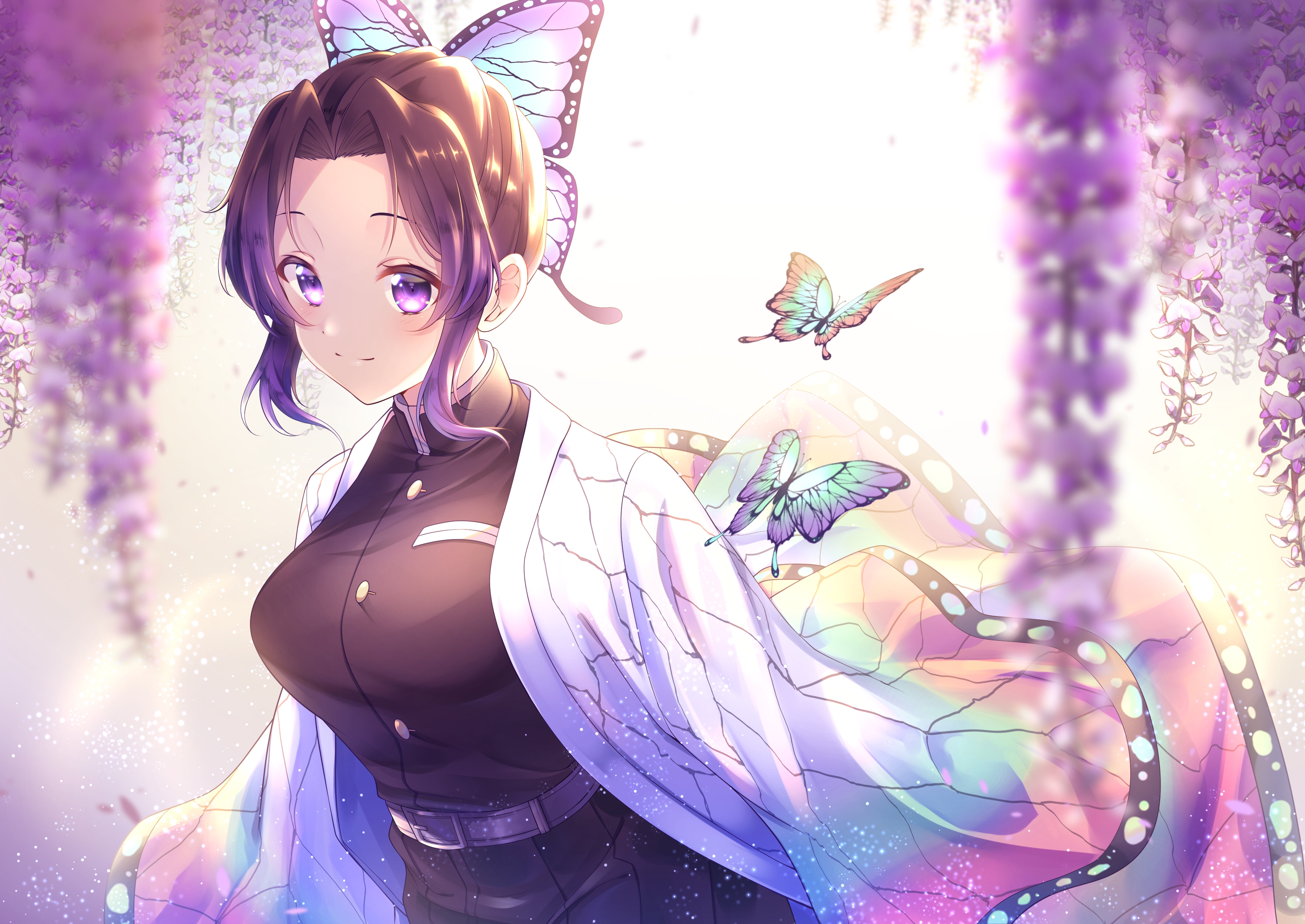 Kimetsu No Yaiba Kochou Shinobu Anime Butterflys Purple Eyes 3541x2508