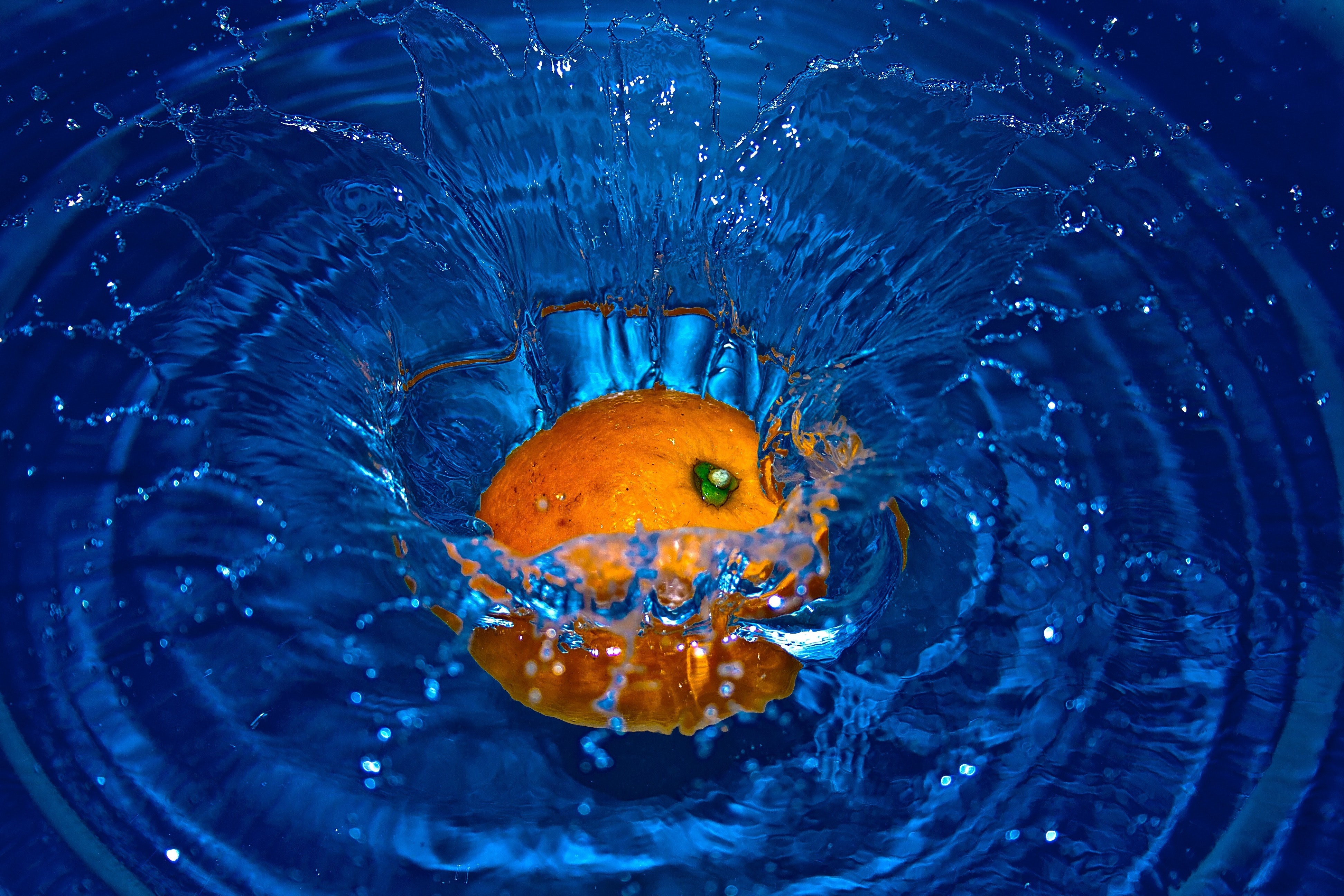 Orange Fruit Splash Water 3888x2592