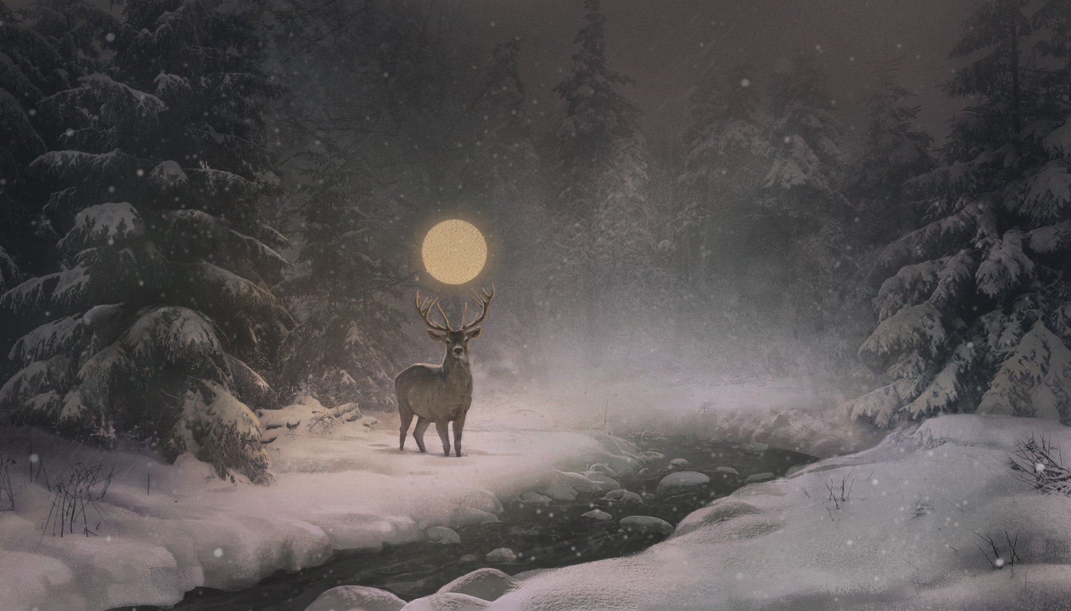 Olga Zuievych Deer Winter ArtStation 1500x857