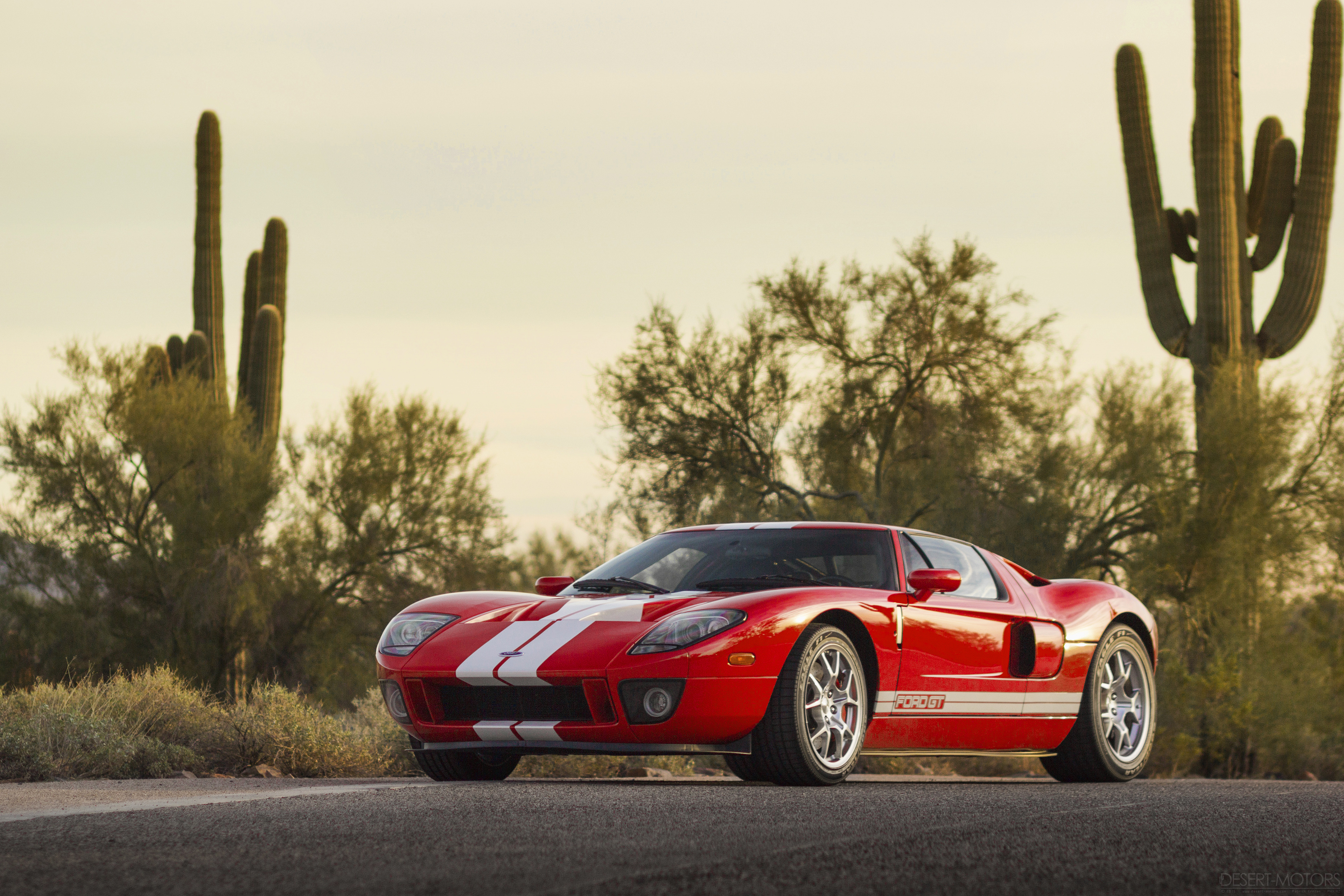 Ford GT Red Cars Desert Sports Car American Cars 3840x2560