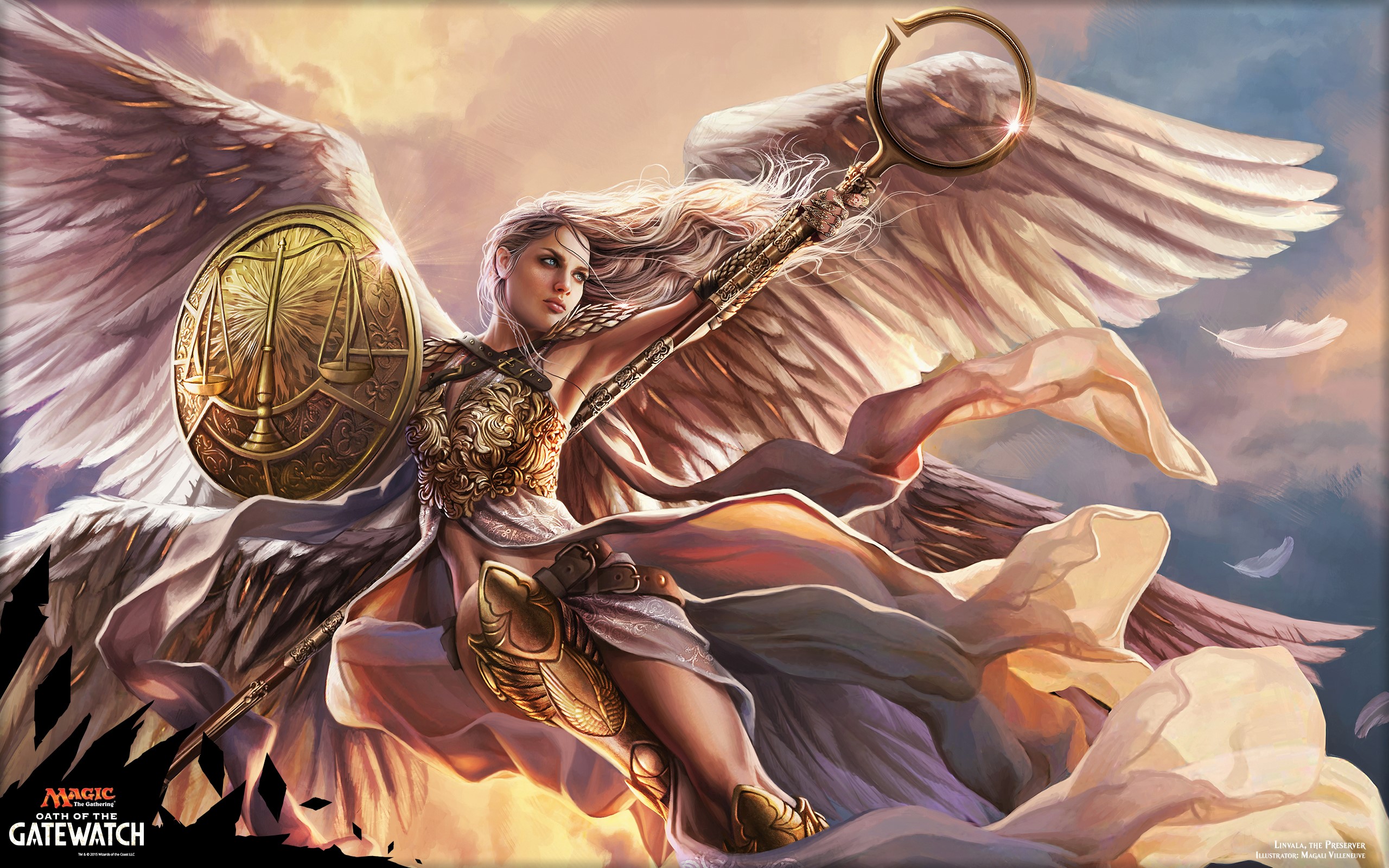 Angel Angel Warrior Fantasy Oath Of The Gatewatch Shield 2560x1600