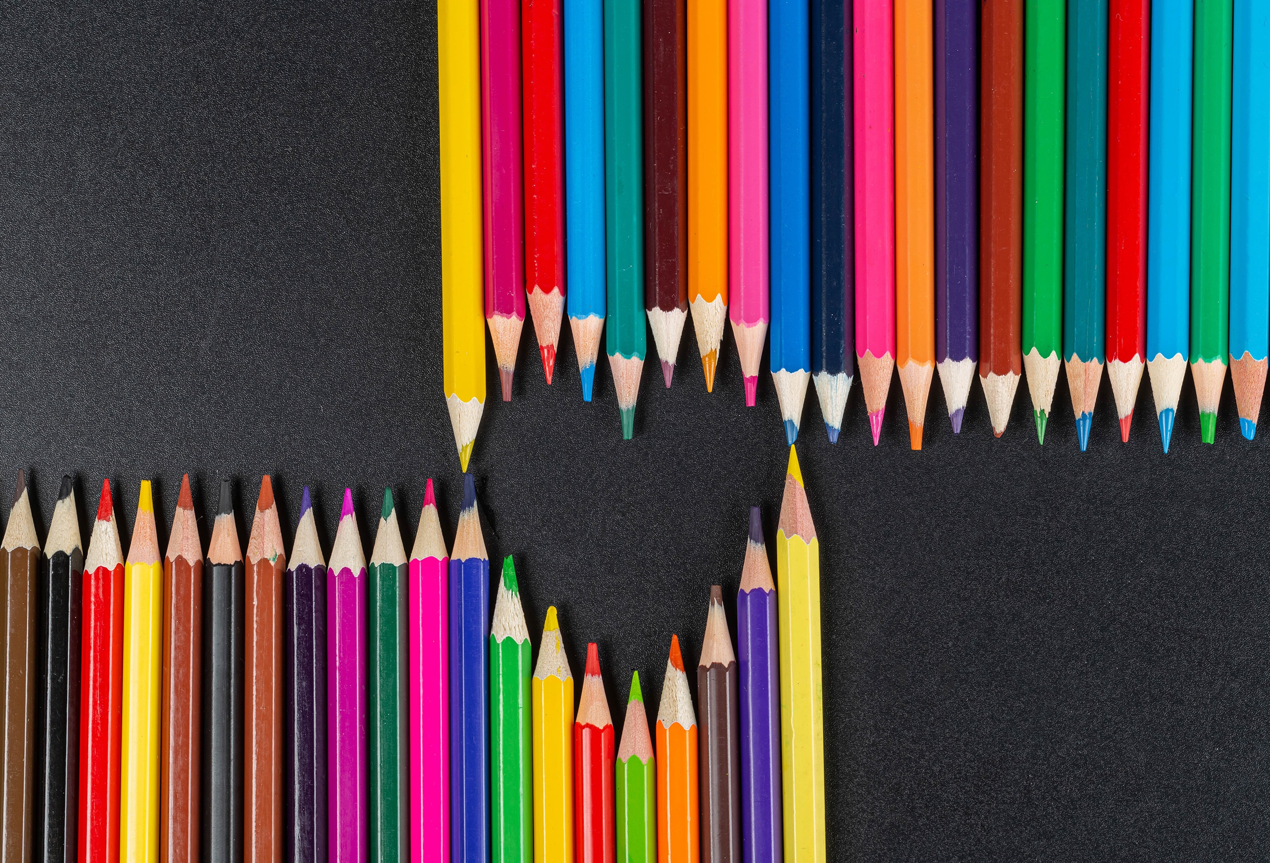 Colorful Heart Shaped Pencil 2560x1739