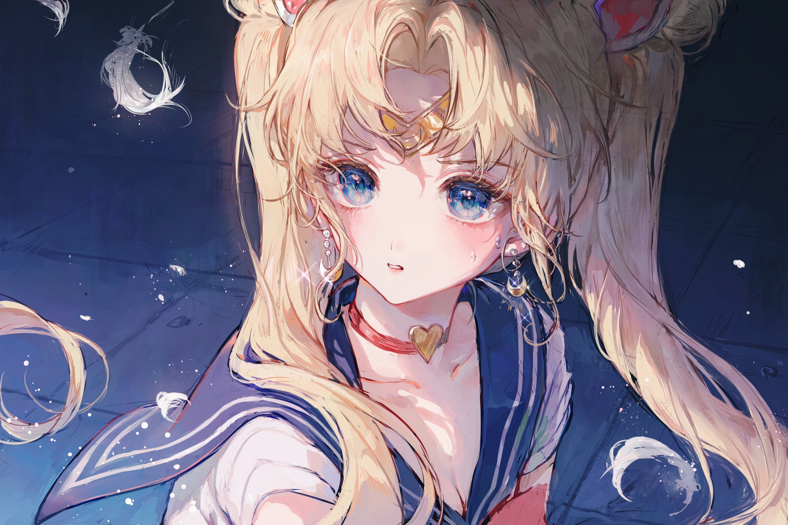 Sailor Moon Usagi Tsukino Matcha Anime Girls Blonde Blue Eyes 2700x1800