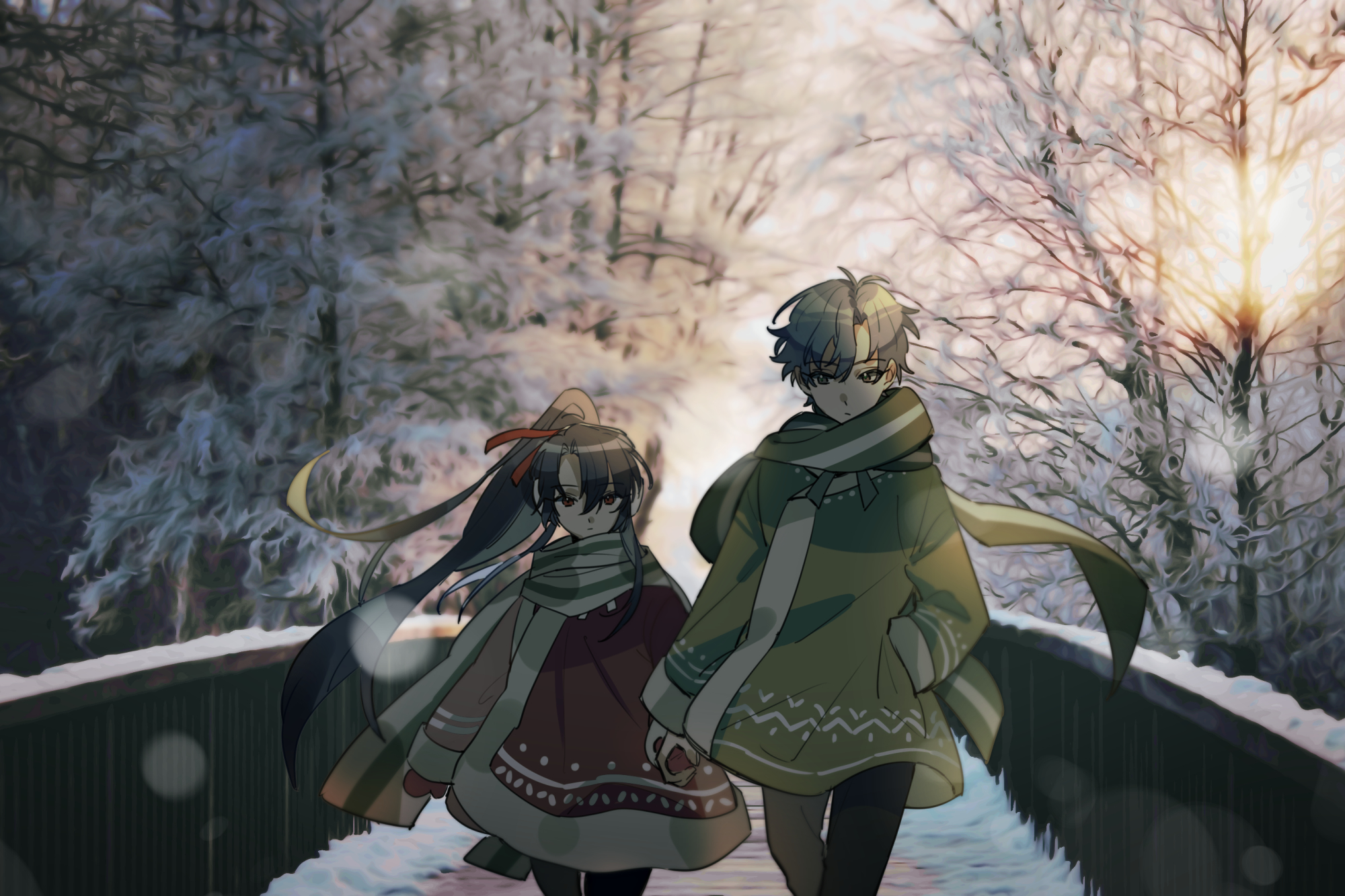 Promise Of Wizard Figaro Promise Of Wizard Oz Promise Of Wizard Anime Winter Anime Girls Trees Cold  2000x1333