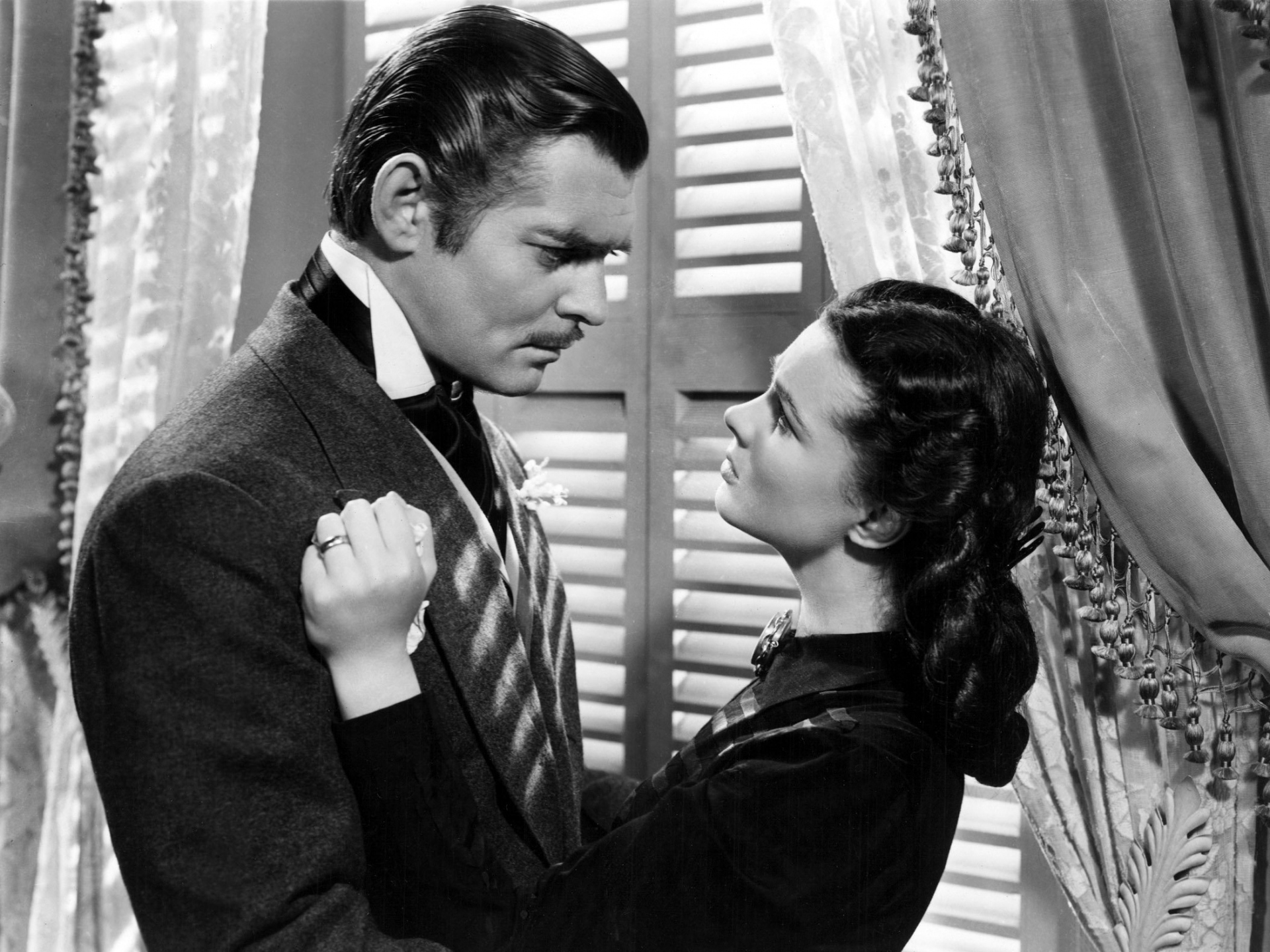 Black Amp White Clark Gable Couple Gone With The Wind Vivien Leigh 1920x1440