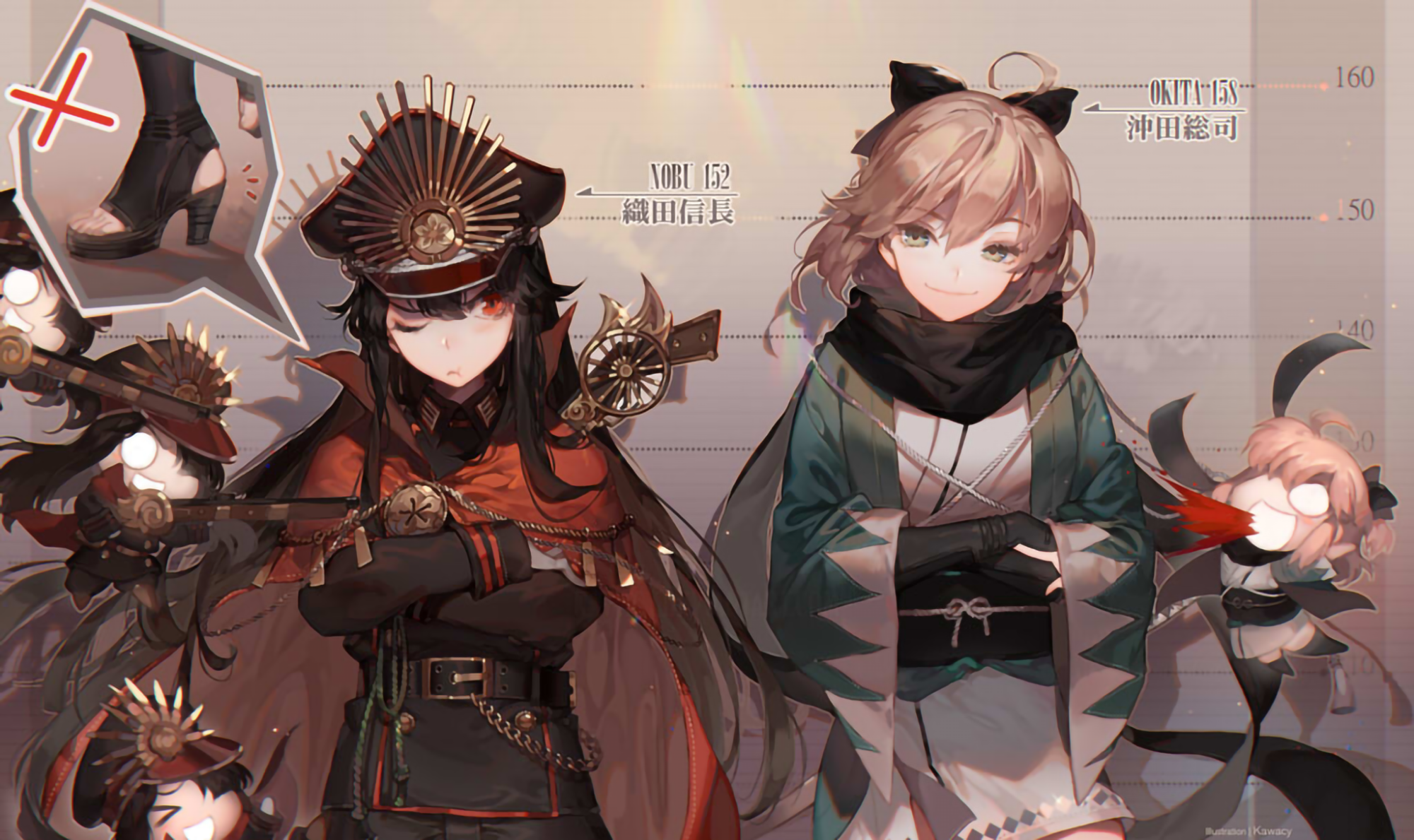 Fate Grand Order Oda Nobunaga Souji Okita Fate 2000x1189