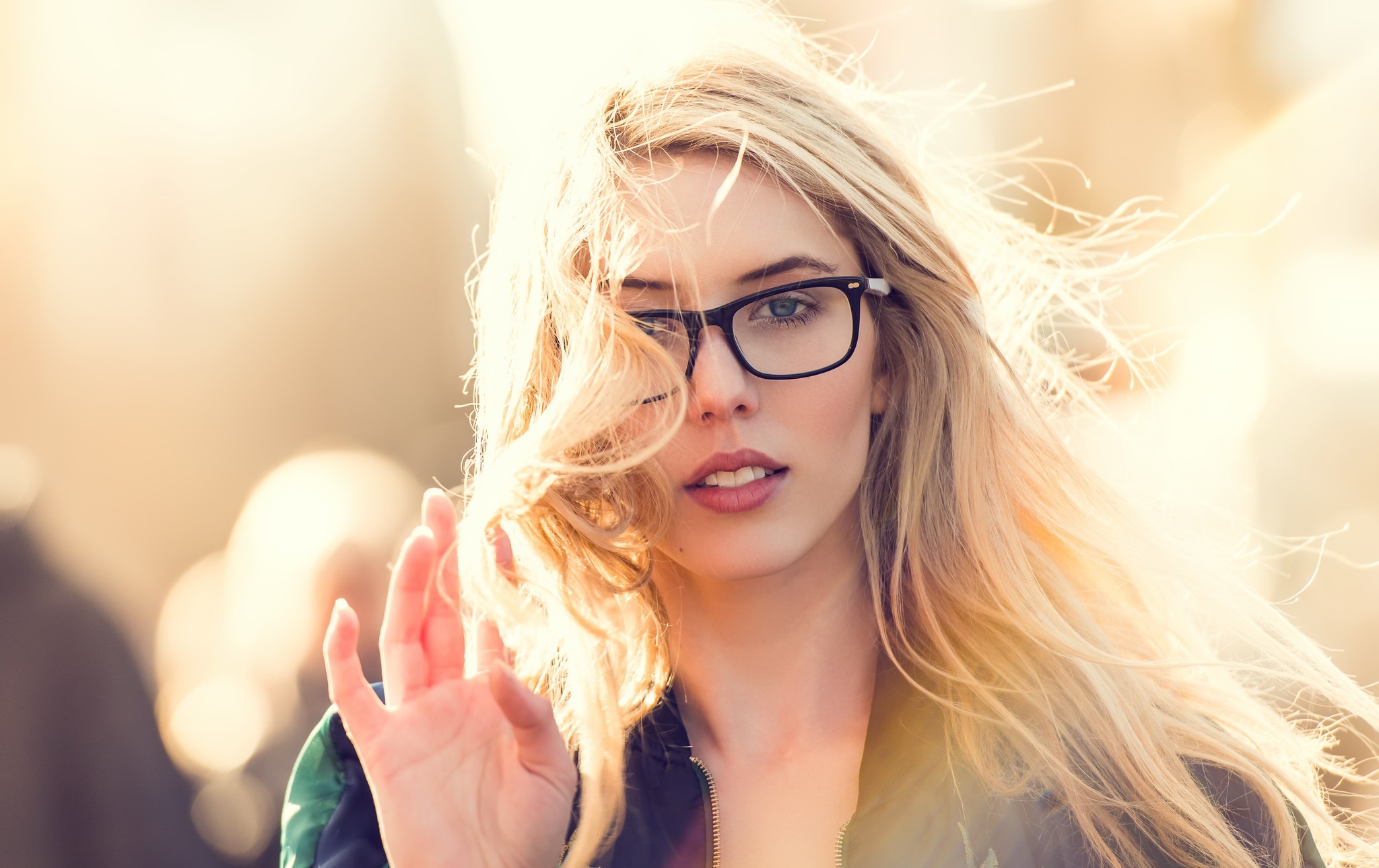 Women Model Blonde Glasses Women With Glasses Looking At Viewer 2048x1290