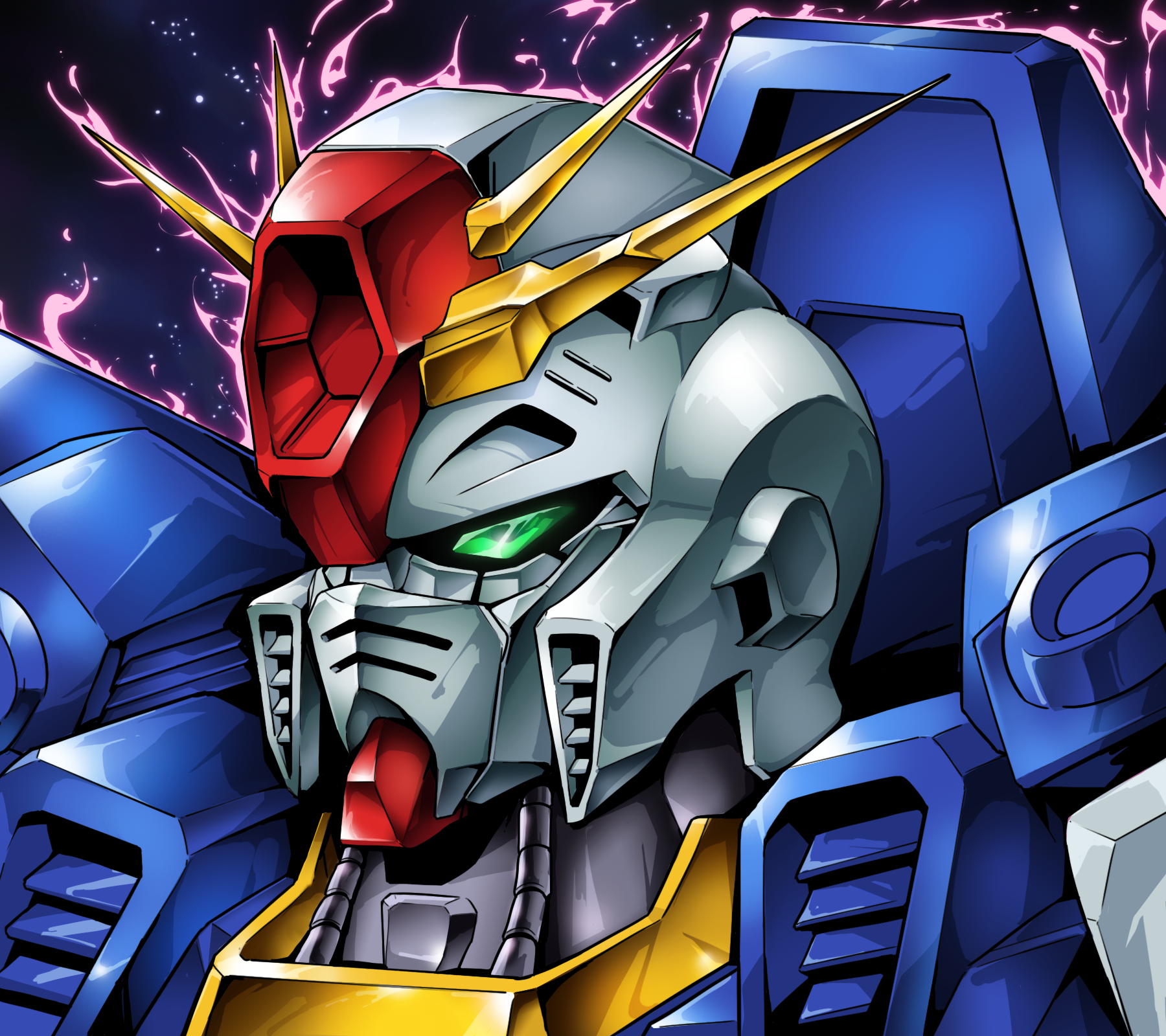 Anime Mechs Super Robot Wars Mobile Suit Gundam ZZ ZZ Gundam Gundam Artwork Digital Art Fan Art 1800x1600