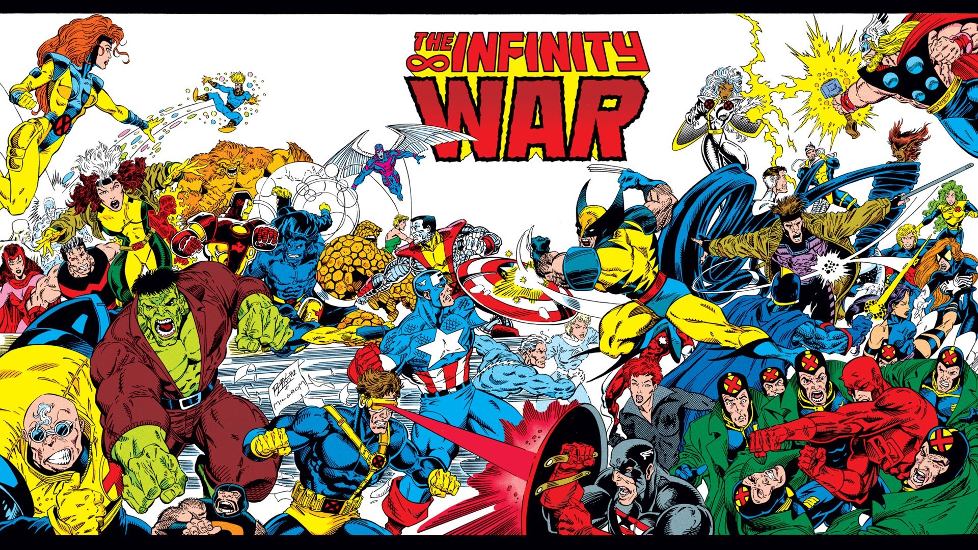 Wolverine Captain America Jean Grey Black Widow Thor Storm Marvel Comics Invisible Woman Quicksilver 1920x1080