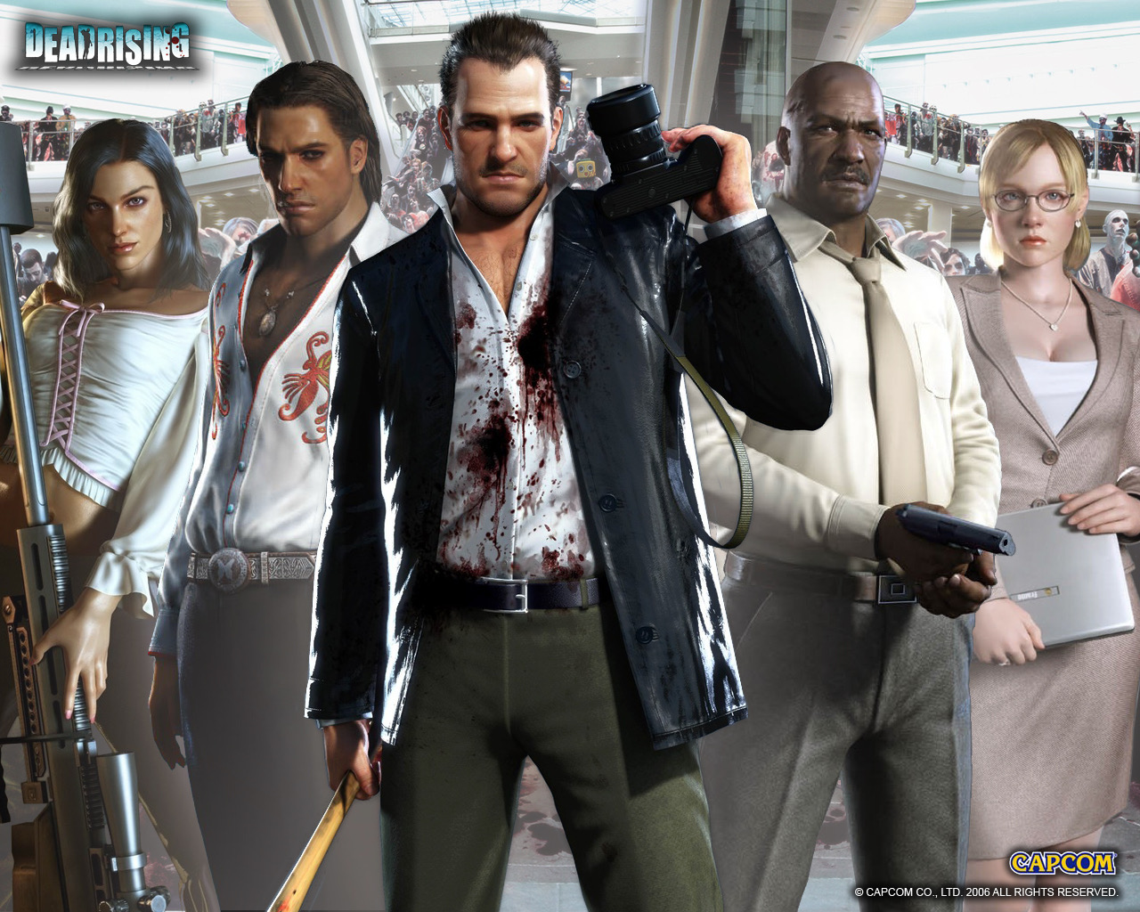 Dead Rising Frank West Video Games Logo Watermarked Video Game Characters Video Game Art Standing Me 1280x1024