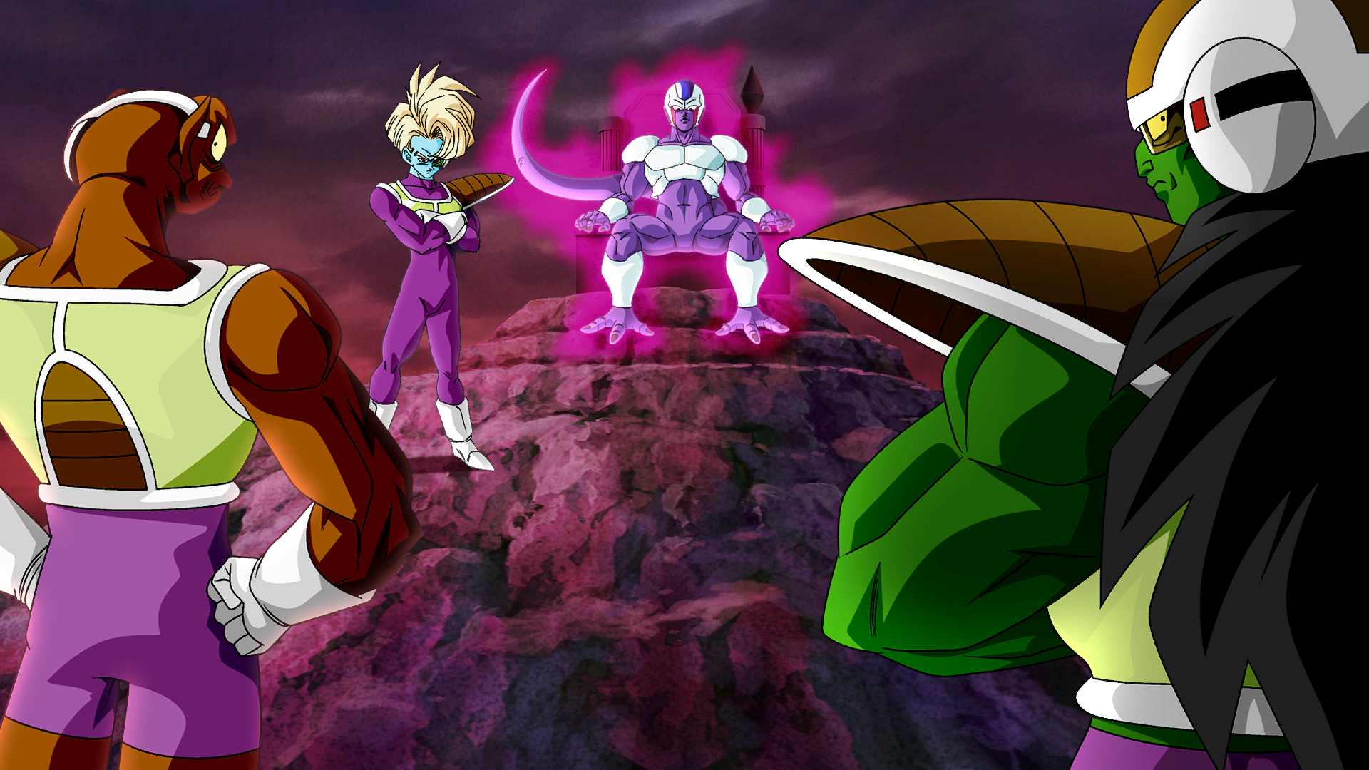 Dragon Ball Dragon Ball Z Cooler Final Form Muscles Armor Looking At Viewer Anime Creatures Sitting  1920x1080